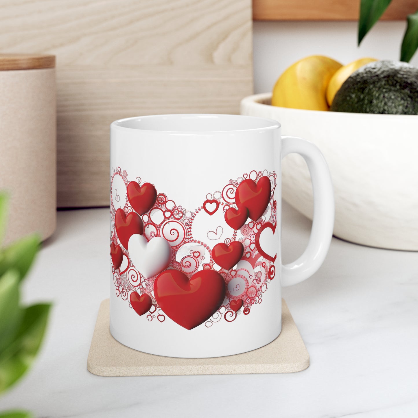 Valentine's Love & Hearts: Ceramic Mug 11oz