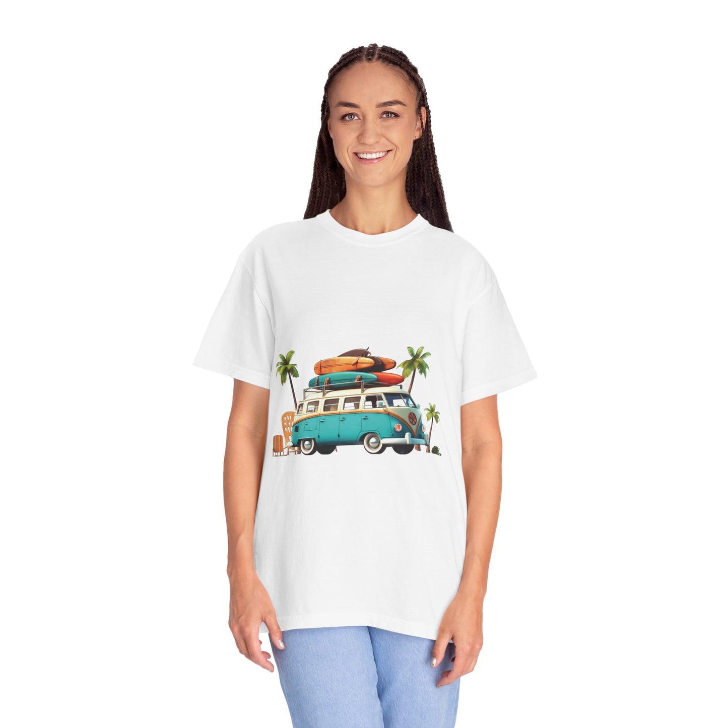 Retro Surf Van: Unisex Garment-Dyed T-shirt