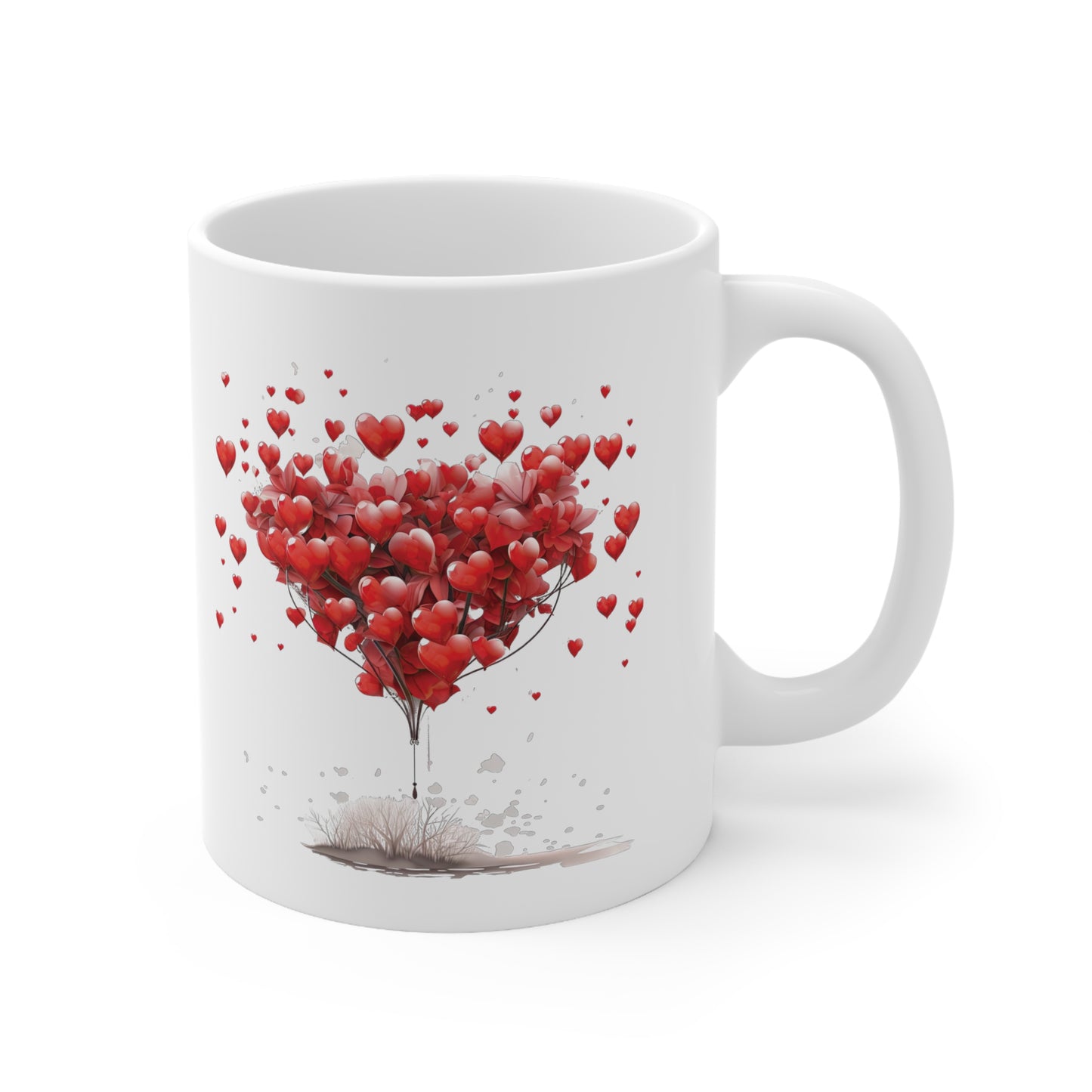 Valentine's Balloon of Hearts: Ceramic Mug 11oz