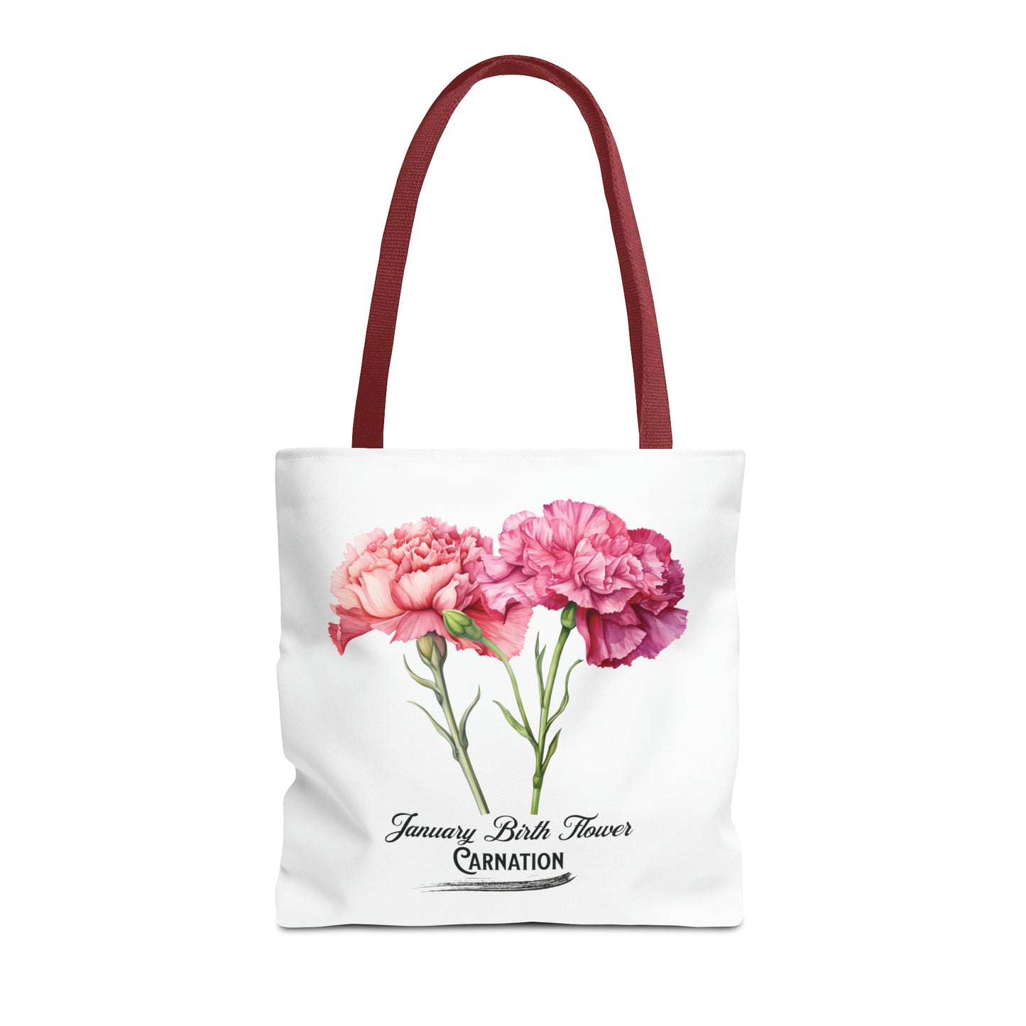 January Birth Flower: Carnation - Tote Bag (AOP)