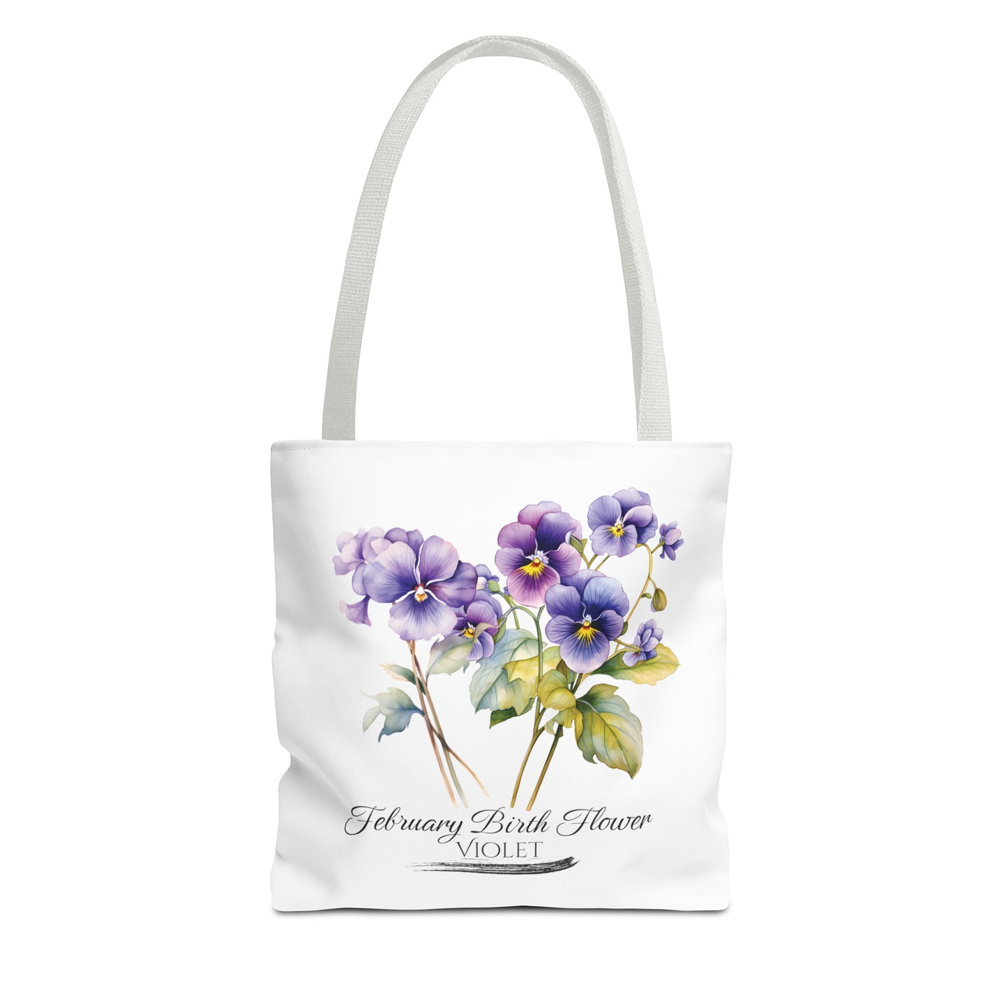 February Birth Flower: Violet - Tote Bag (AOP)