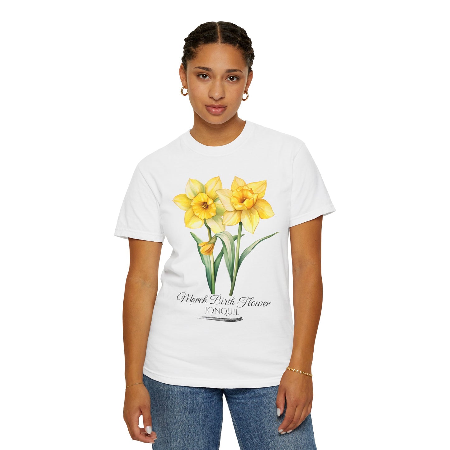 March Birth Flower "Jonquil" - Unisex Garment-Dyed T-shirt