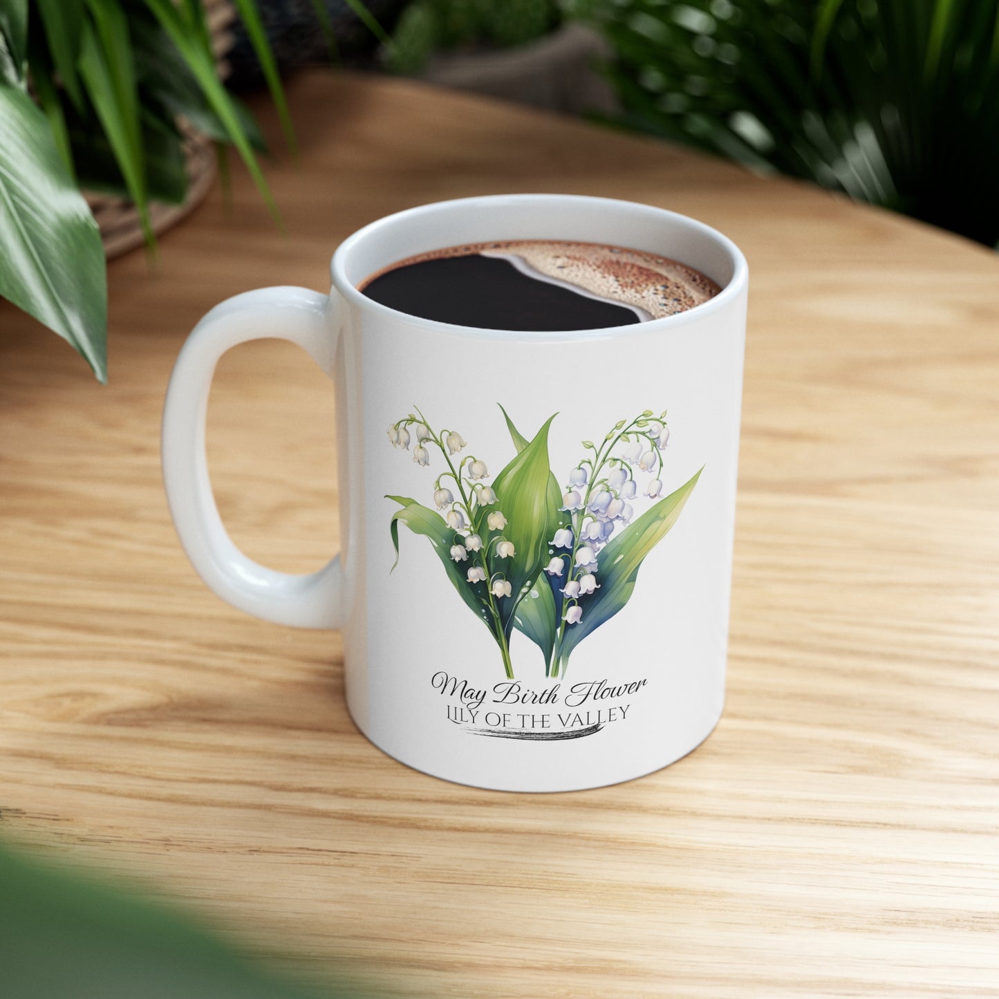 May Birth Flower (Lily of the Valley): Ceramic Mug 11oz