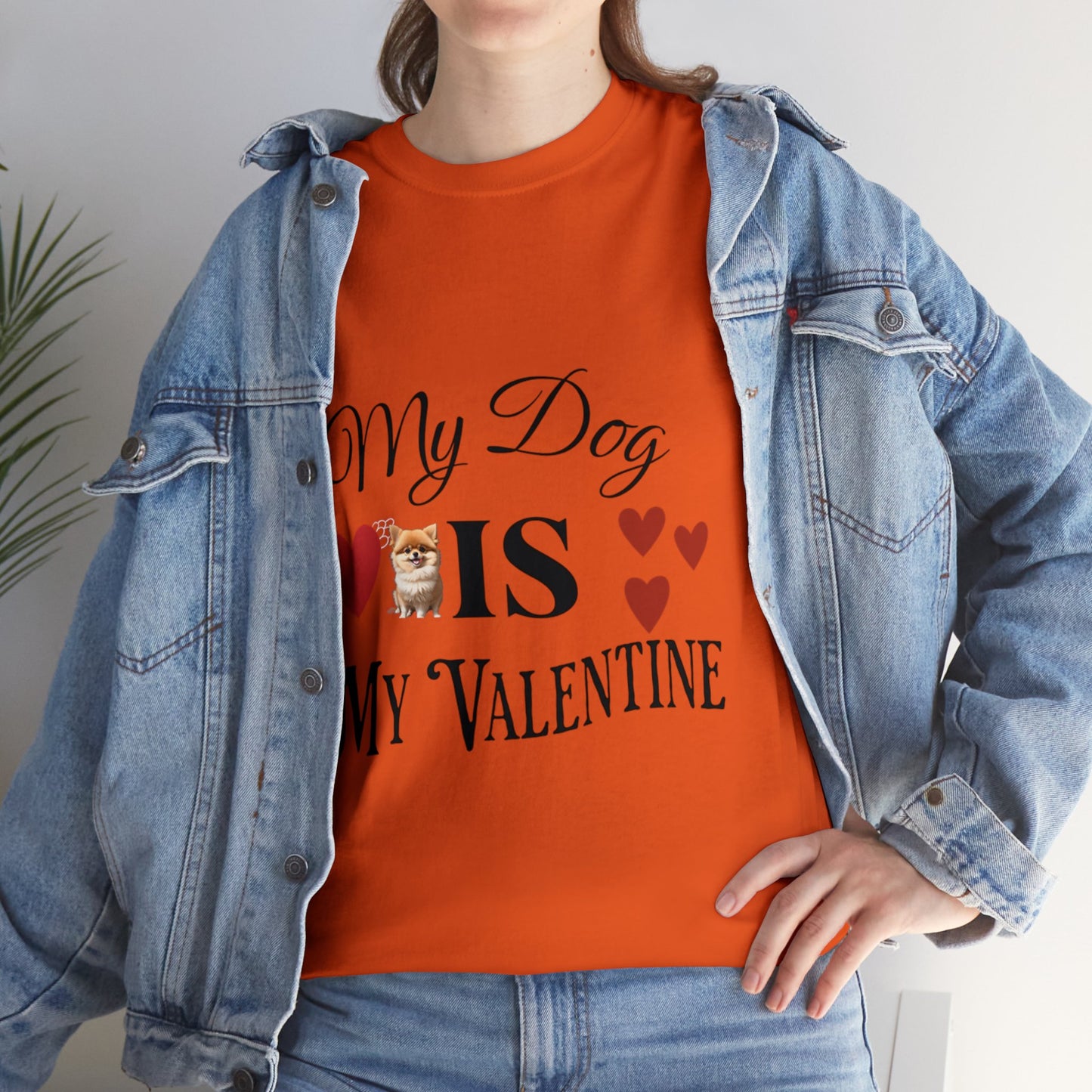 My dog is my valentine - Unisex Heavy Cotton Tee