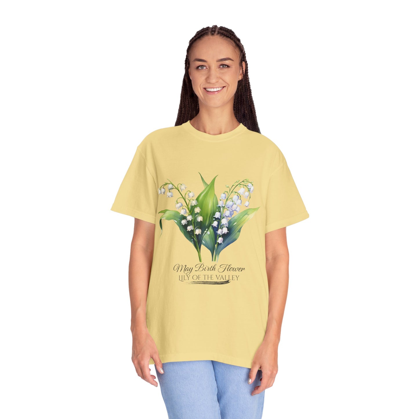 May Birth Flower "Lily of the Valley" - Unisex Garment-Dyed T-shirt