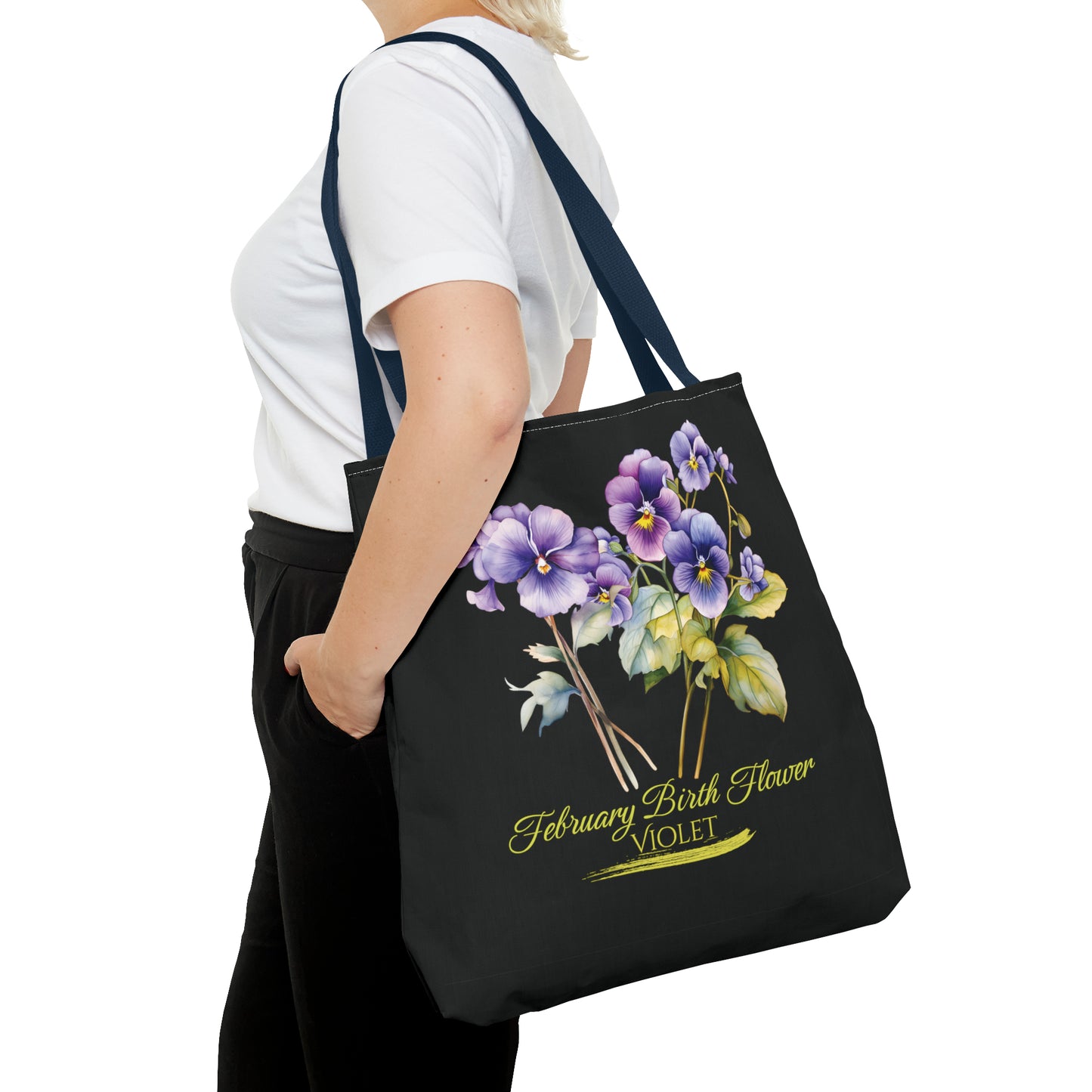 February Birth Flower: Violet - Tote Bag (AOP)