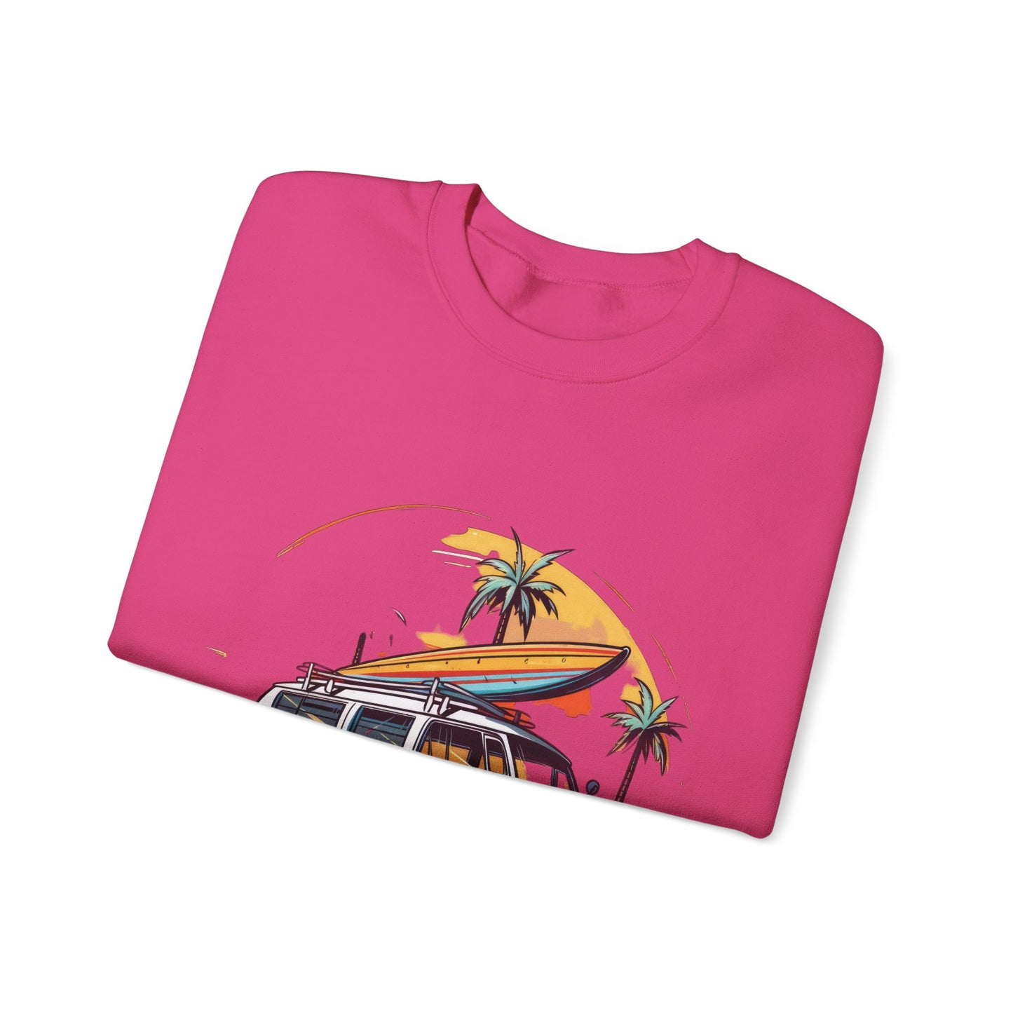 Retro Surf Van - Unisex Heavy Blend™ Crewneck Sweatshirt