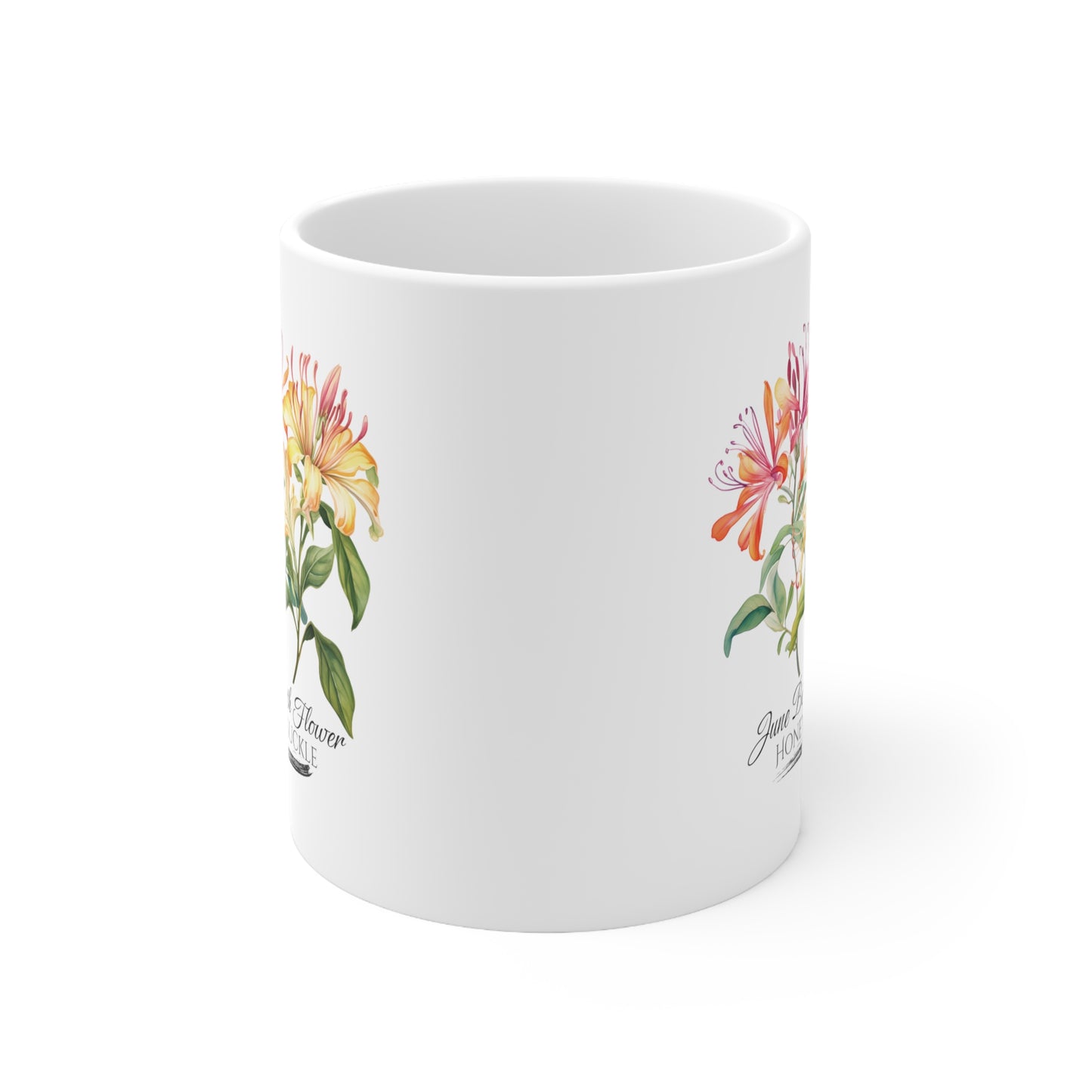 June Birth Flower (Honeysuckle): Ceramic Mug 11oz