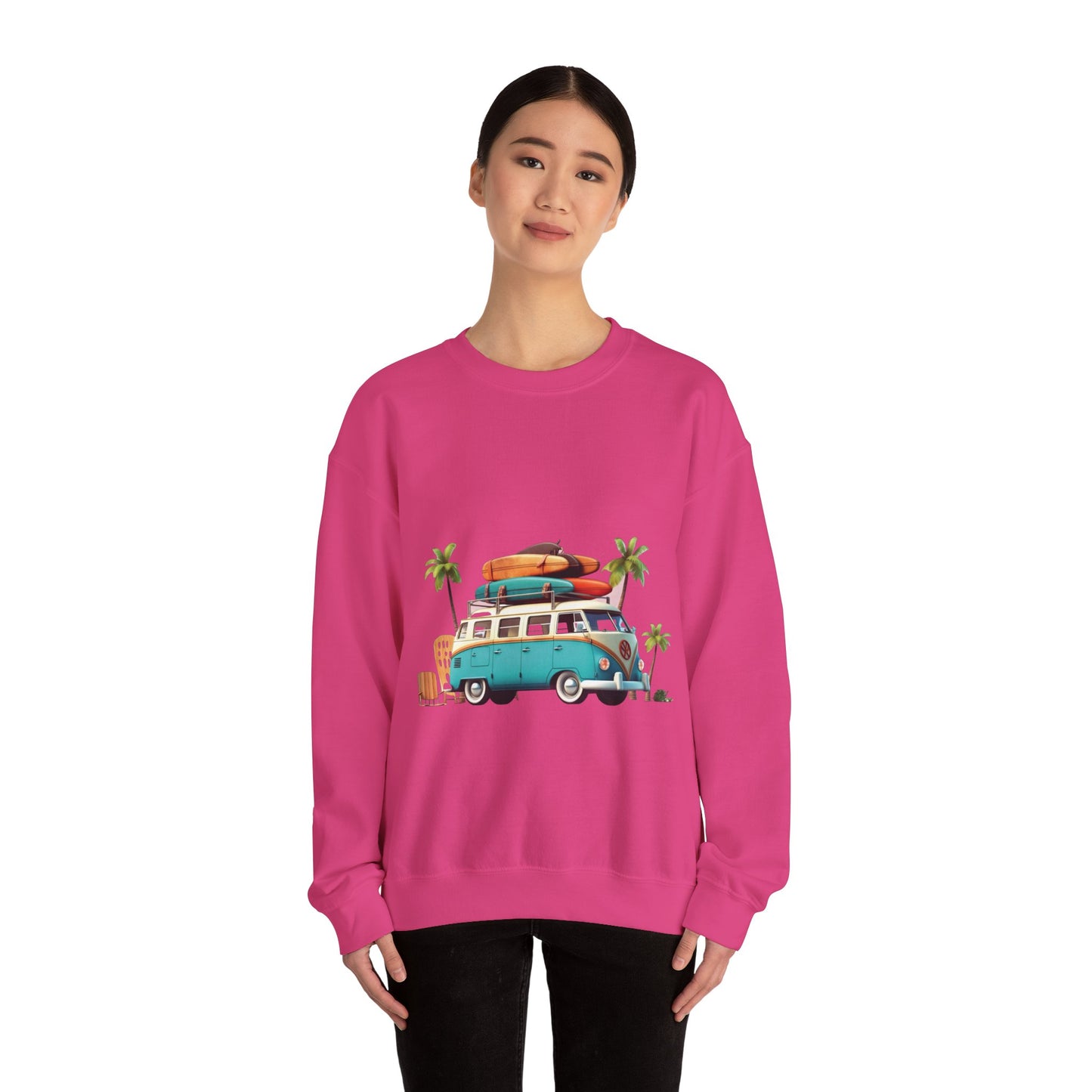 Retro Surf Van - Unisex Heavy Blend™ Crewneck Sweatshirt