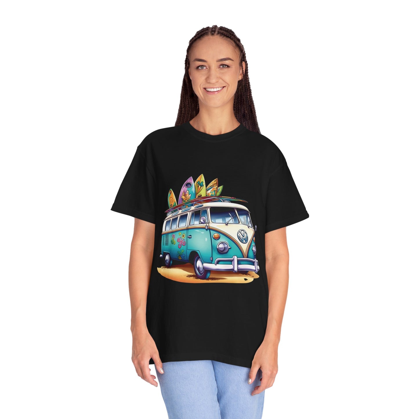 Retro Surf Van: Unisex Garment-Dyed T-shirt