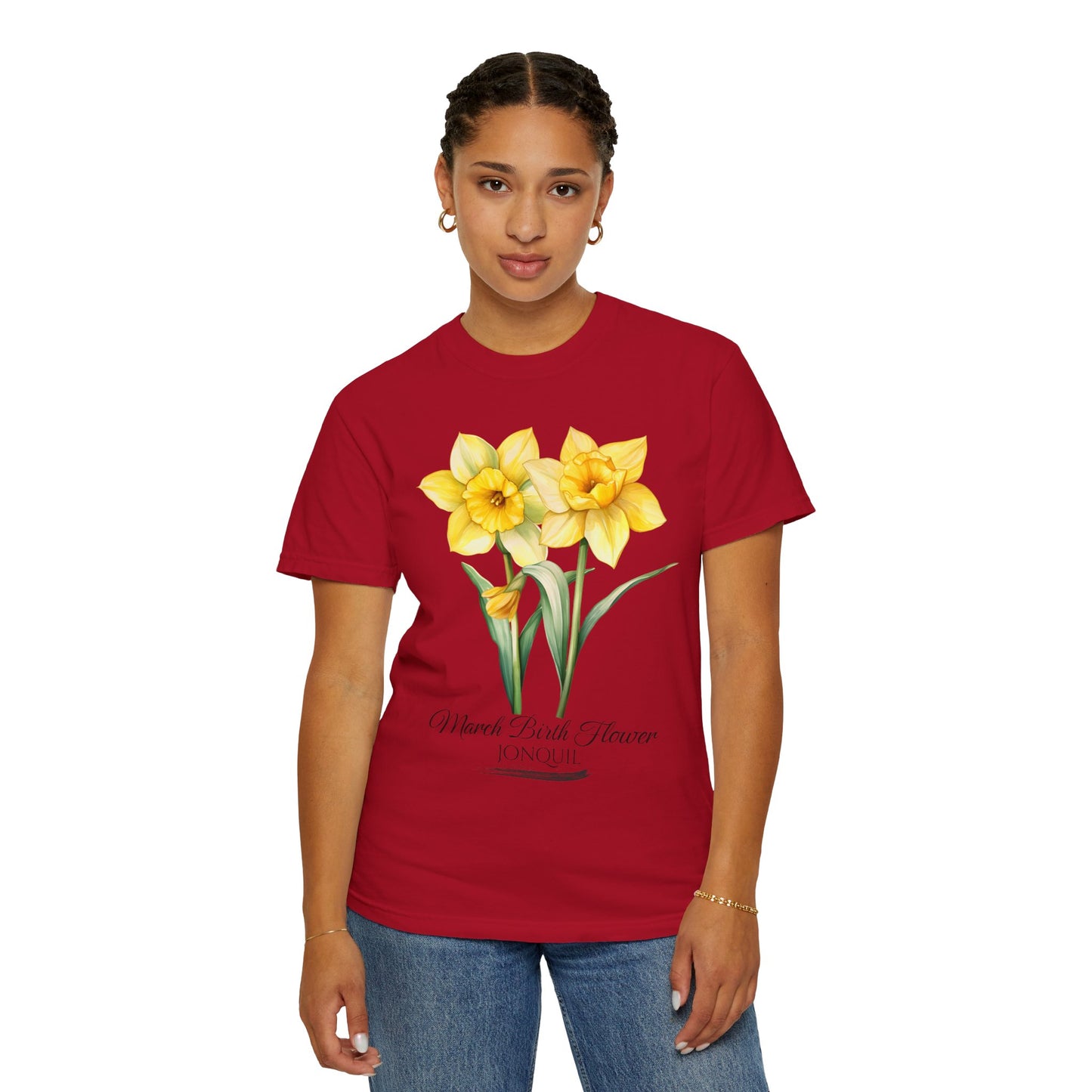 March Birth Flower "Jonquil" - Unisex Garment-Dyed T-shirt