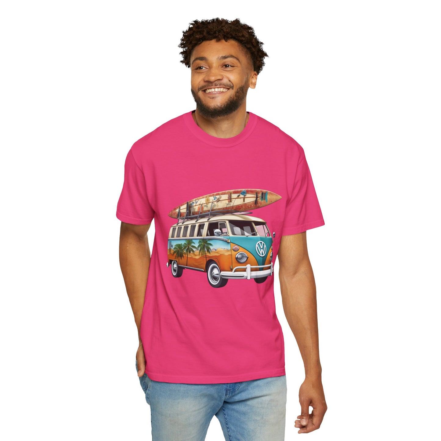 Retro Surf Van: Unisex Garment-Dyed T-shirt