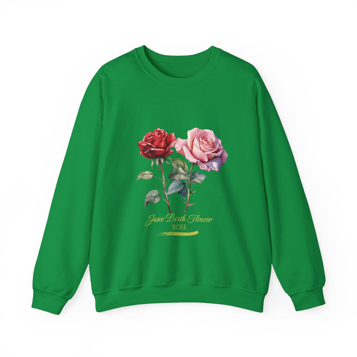 June Birth Flower (Rose) - Unisex Heavy Blend™ Crewneck Sweatshirt