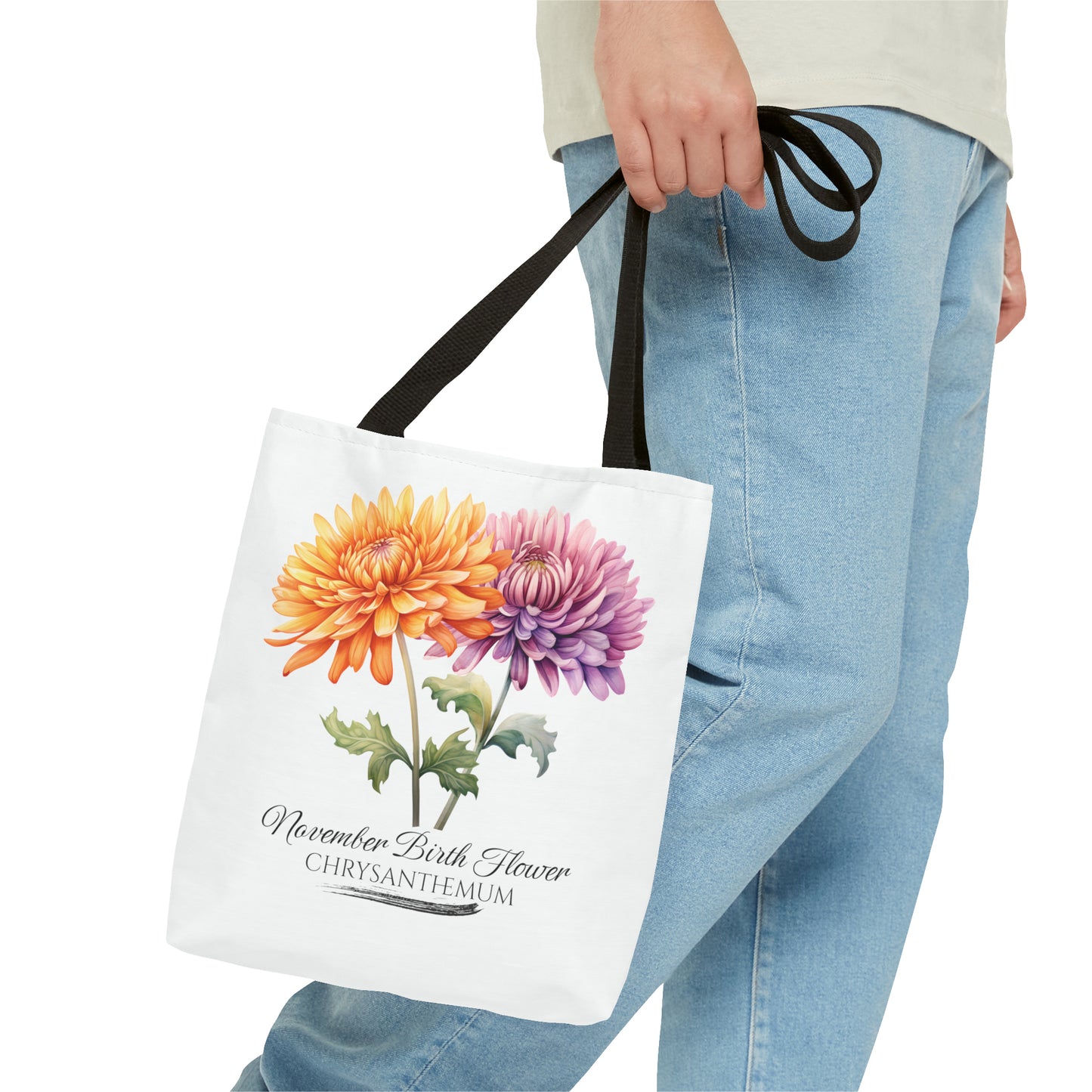 November Birth Flower: Chrysanthemum - Tote Bag (AOP)