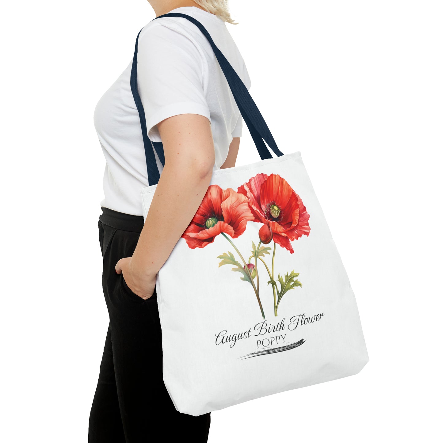 August Birth Flower: Poppy - Tote Bag (AOP)