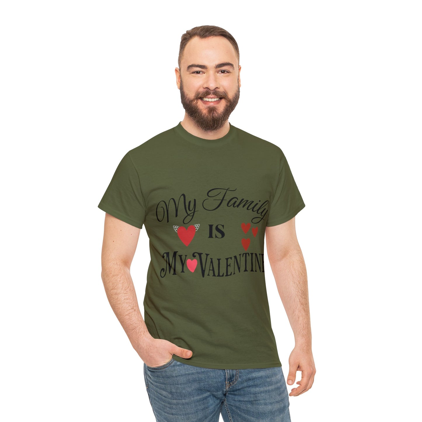 My family is my valentine - Unisex Heavy Cotton Tee