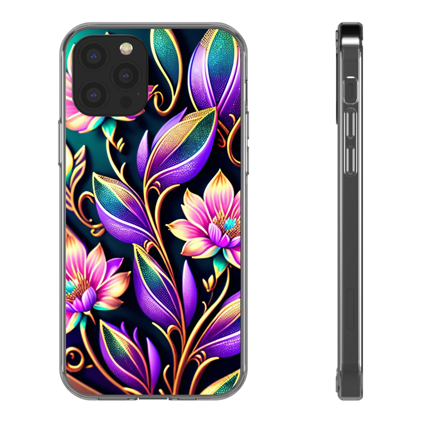 Clear Phone Cases: Fantasy Flower