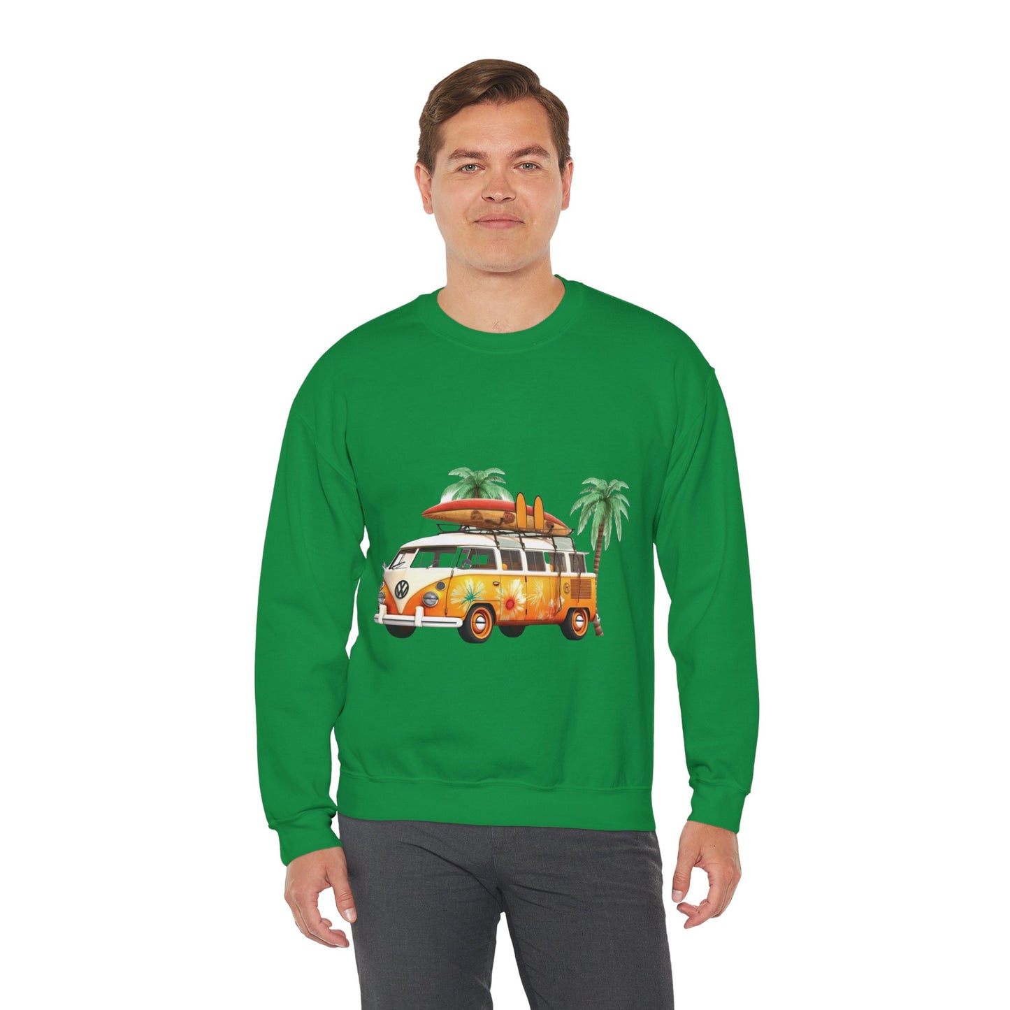 Retro Surf Van - Unisex Heavy Blend™ Crewneck Sweatshirt