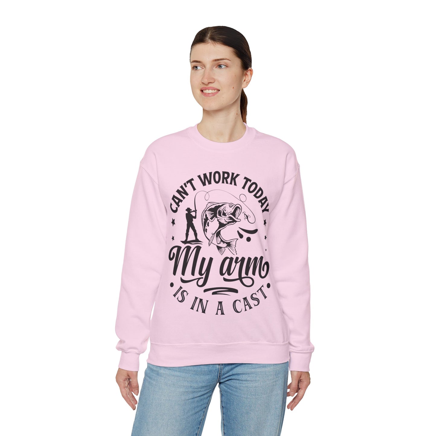 Can't work today, my arm is in a cast - Unisex Heavy Blend™ Crewneck Sweatshirt