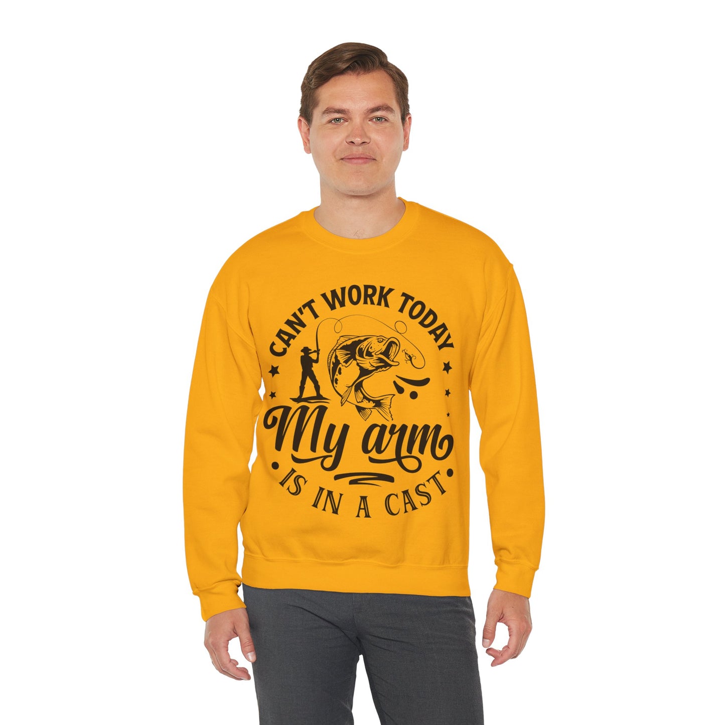 Can't work today, my arm is in a cast - Unisex Heavy Blend™ Crewneck Sweatshirt