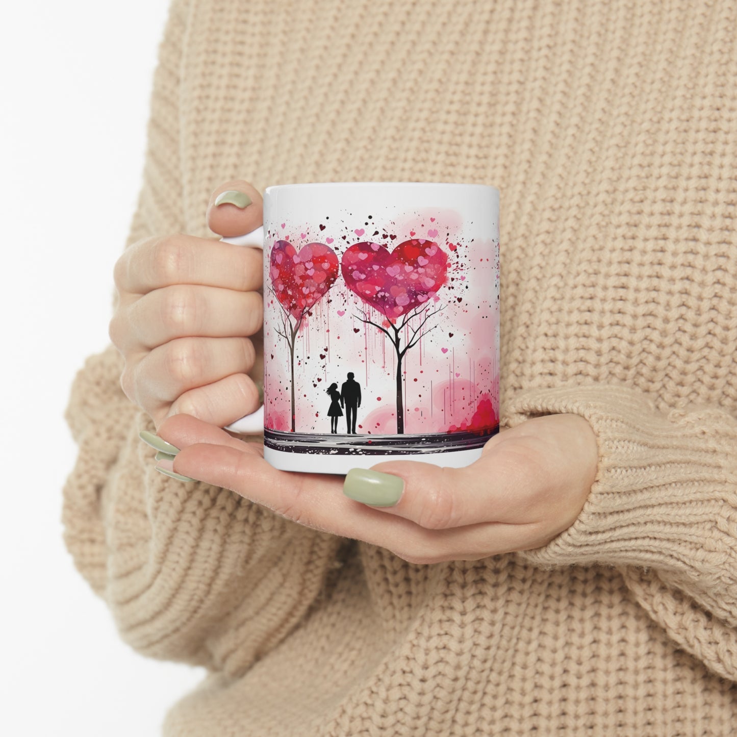 Valentine's two hearts as one: Ceramic Mug 11oz