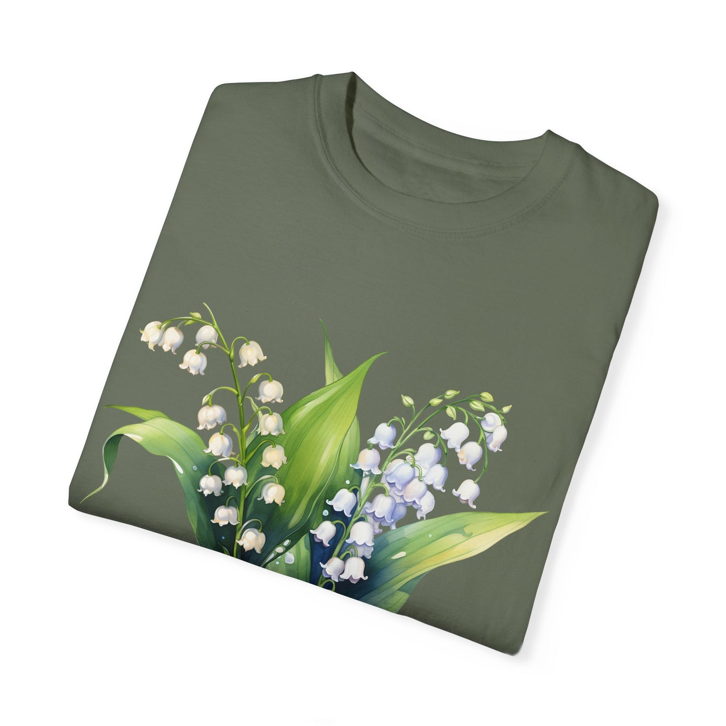 May Birth Flower "Lily of the Valley" (For Dark Fabric) - Unisex Garment-Dyed T-shirt