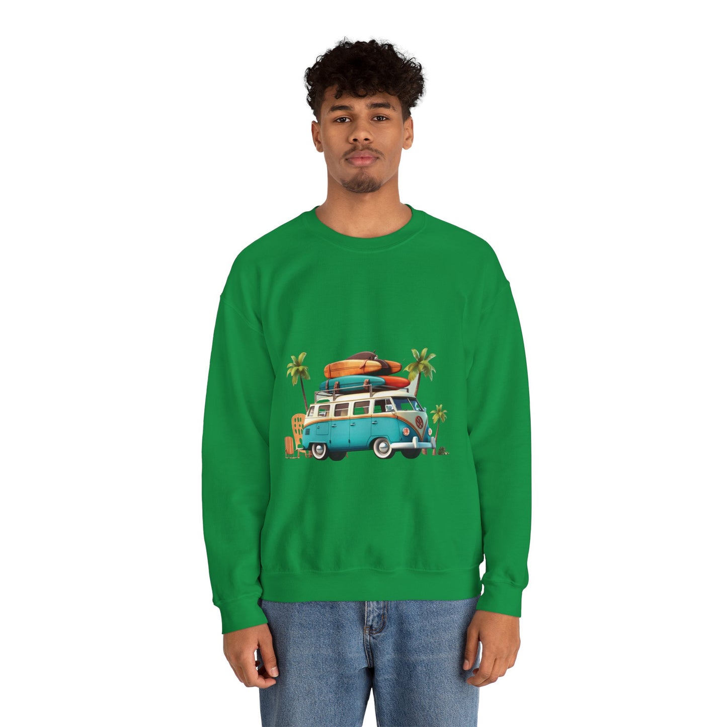 Retro Surf Van - Unisex Heavy Blend™ Crewneck Sweatshirt