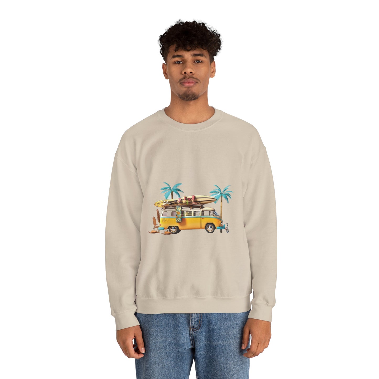 Retro Surf Van - Unisex Heavy Blend™ Crewneck Sweatshirt