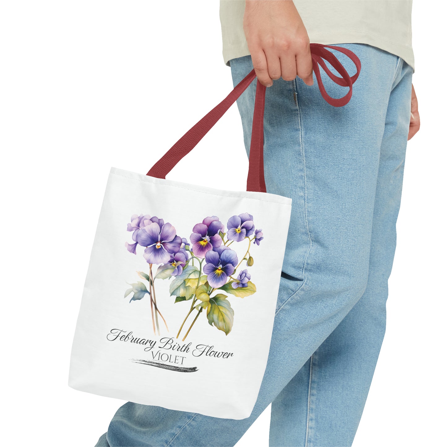 February Birth Flower: Violet - Tote Bag (AOP)