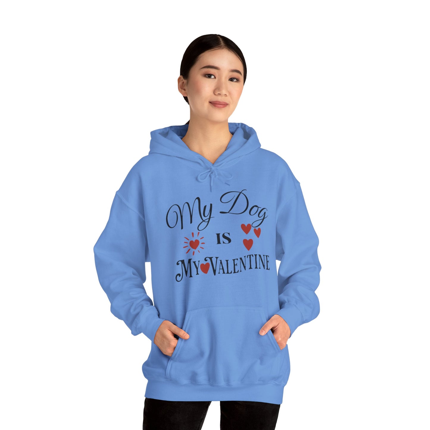 My Dog Is My Valentine - Unisex Heavy Blend™ Hooded Sweatshirt