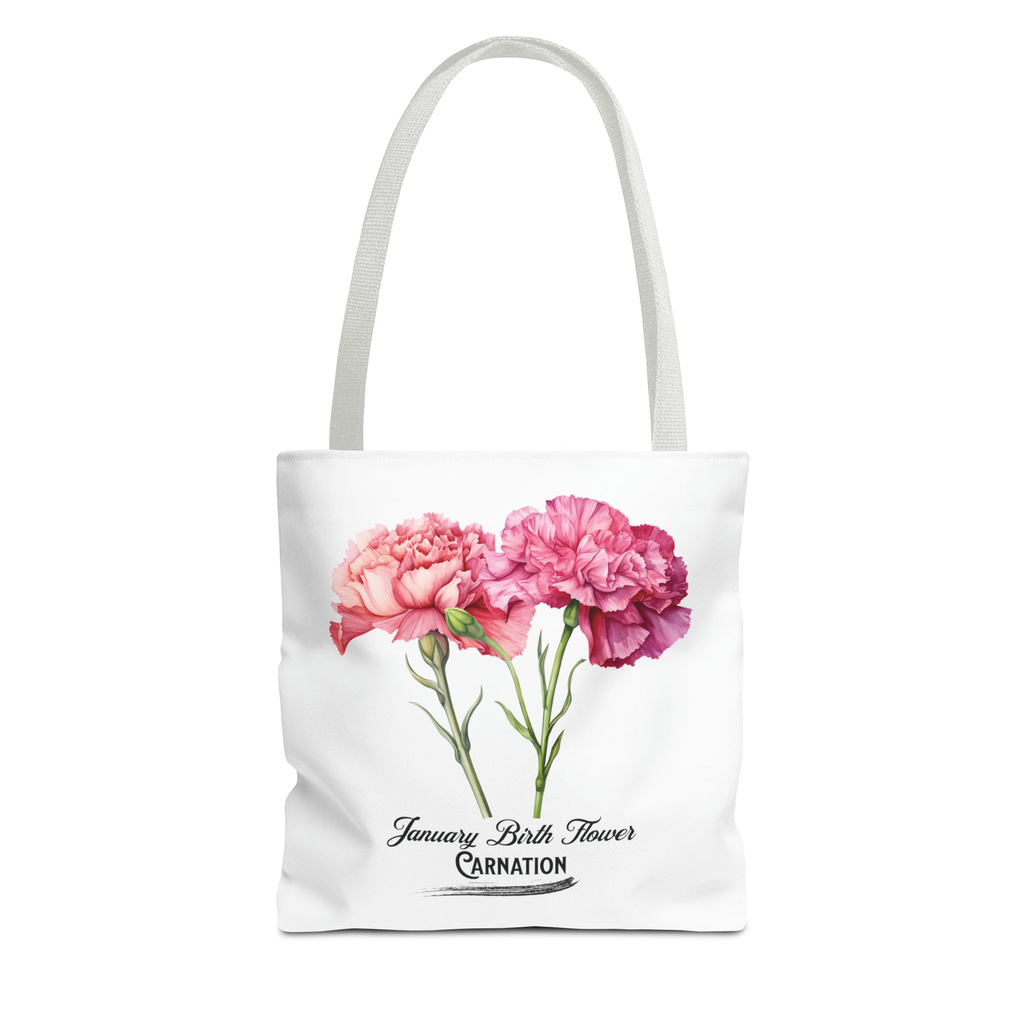 January Birth Flower: Carnation - Tote Bag (AOP)