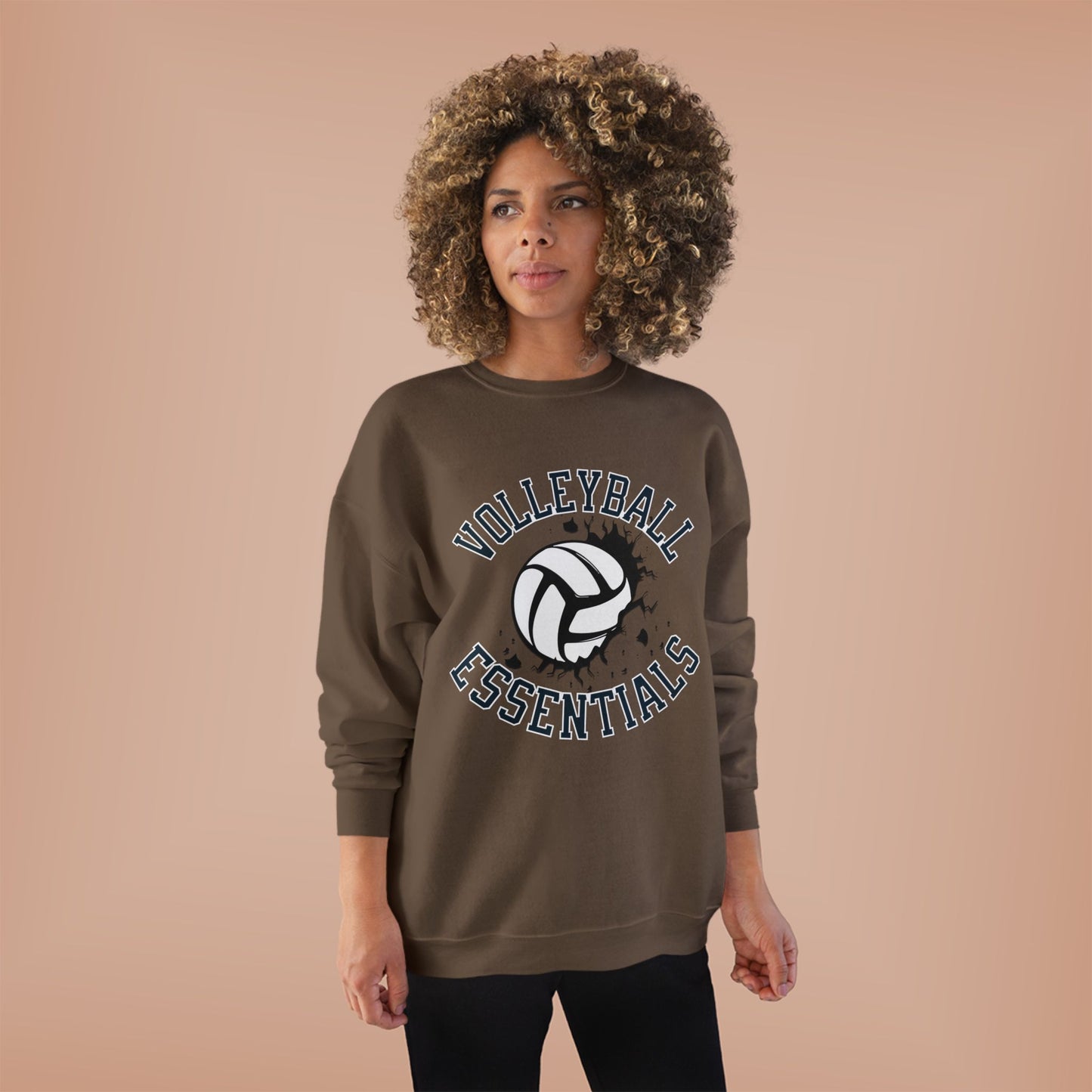 Volleyball Essentials Eco-Friendly Sweatshirt, Casual Sportswear, Gift for Volleyball Players, Team Apparel, Workout Clothing