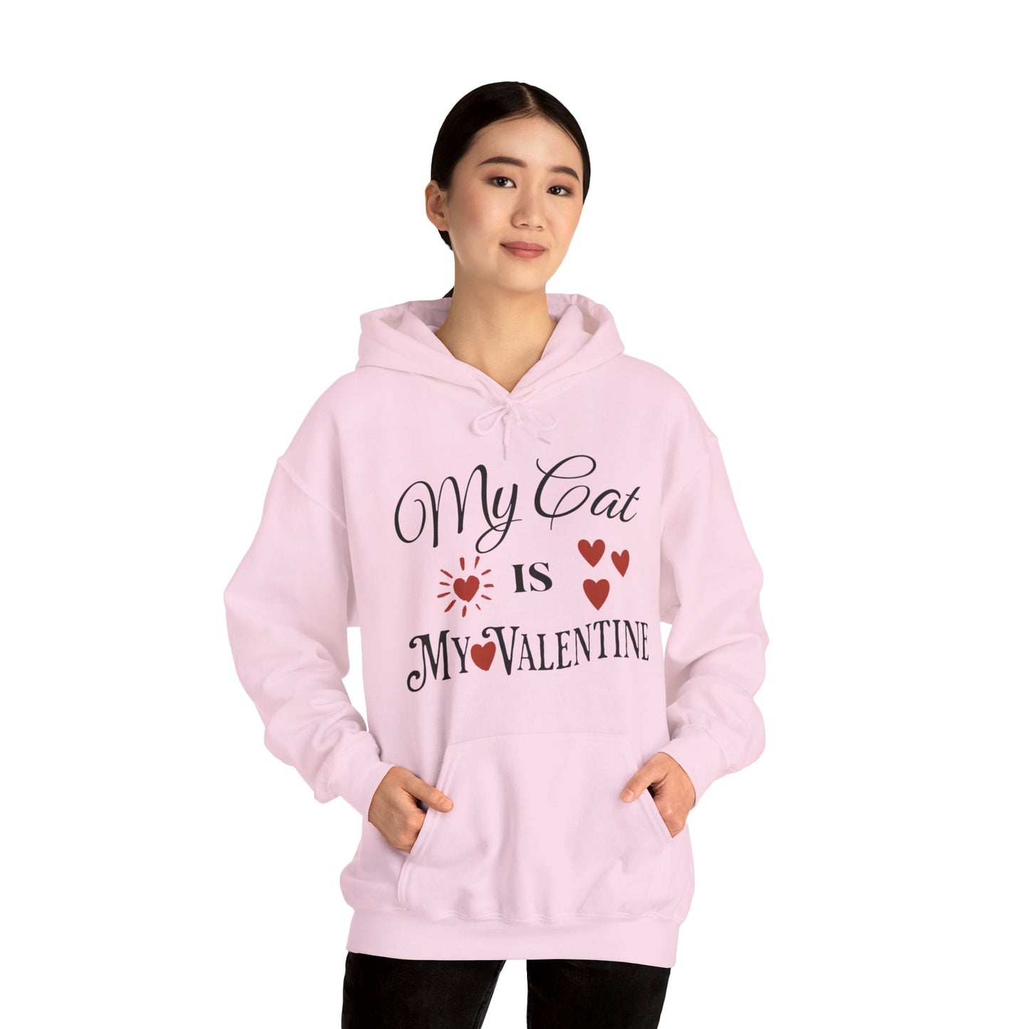 My Cat Is My Valentine - Unisex Heavy Blend™ Hooded Sweatshirt