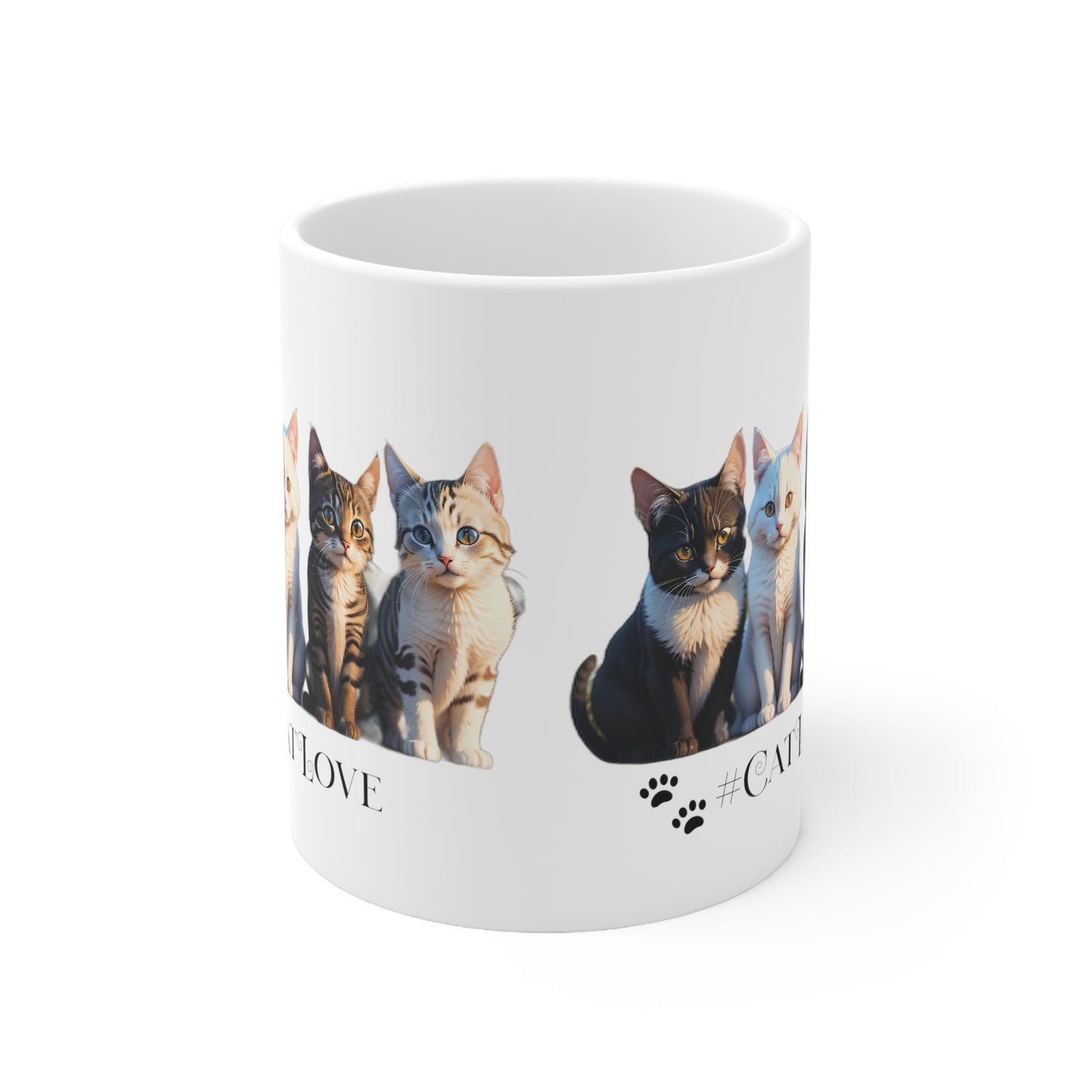 Ceramic Mug 11oz: #CatLove