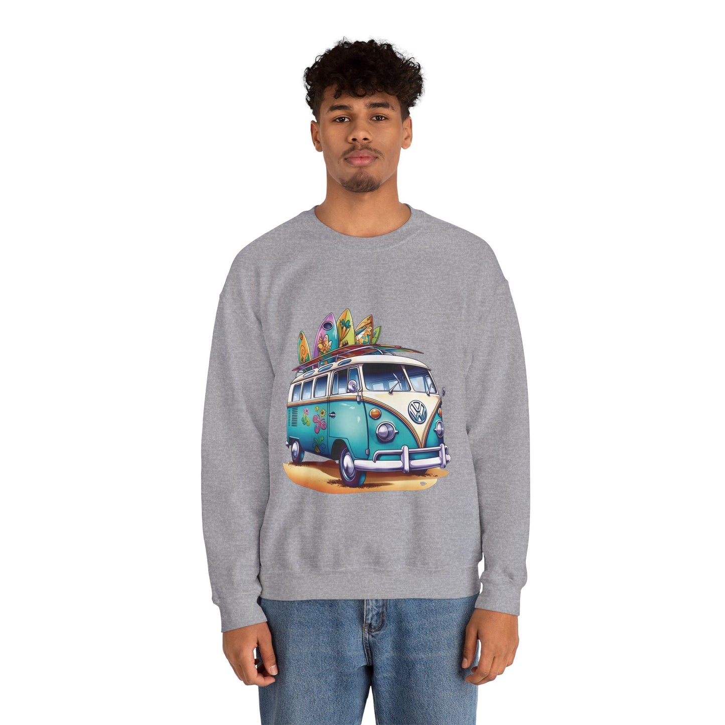 Retro Surf Van - Unisex Heavy Blend™ Crewneck Sweatshirt