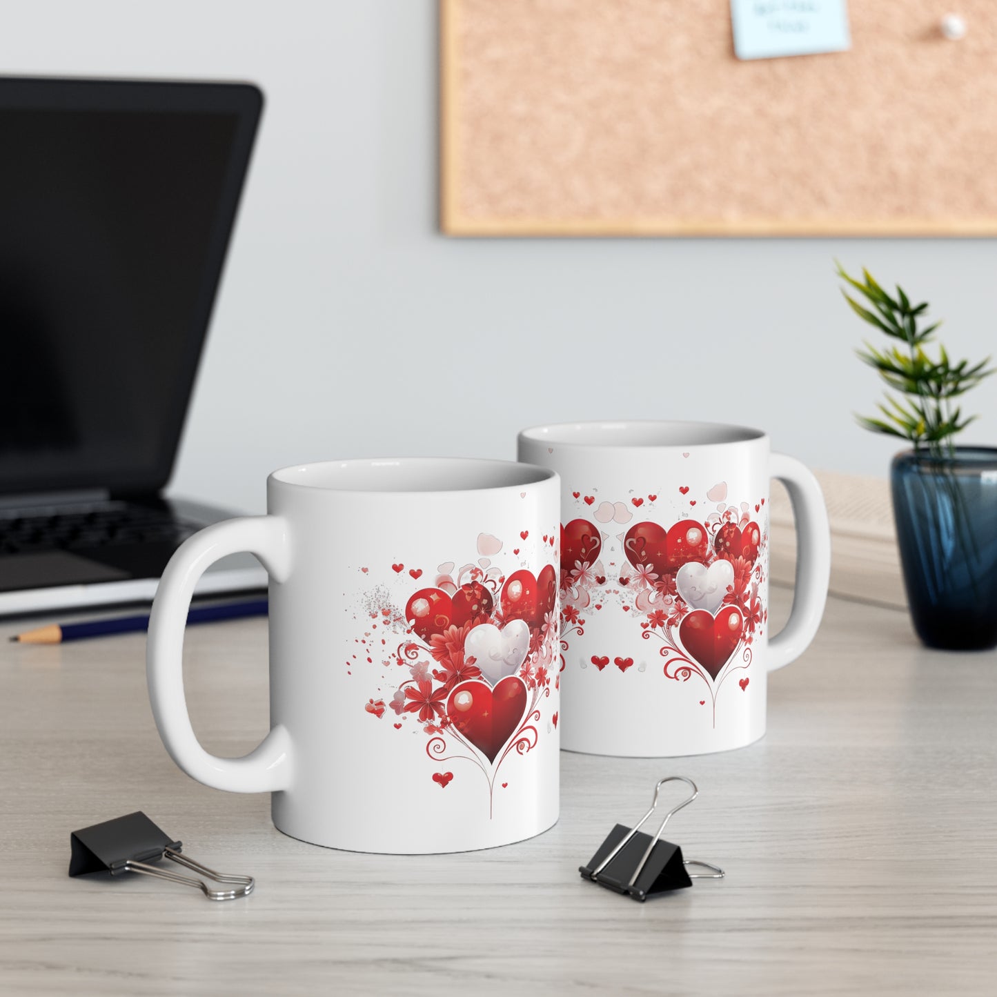 Valentine's Heart Tears Drops: Ceramic Mug 11oz