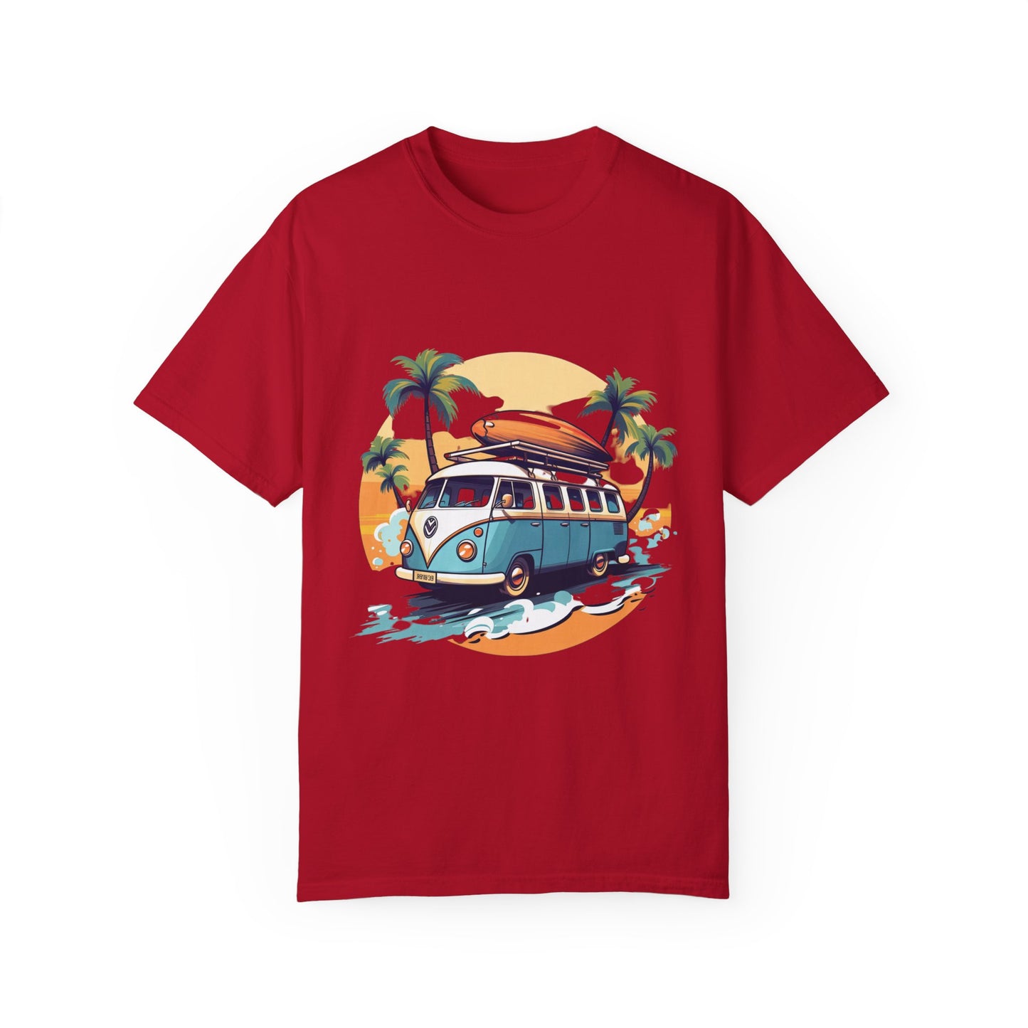 Retro Surf Van: Unisex Garment-Dyed T-shirt