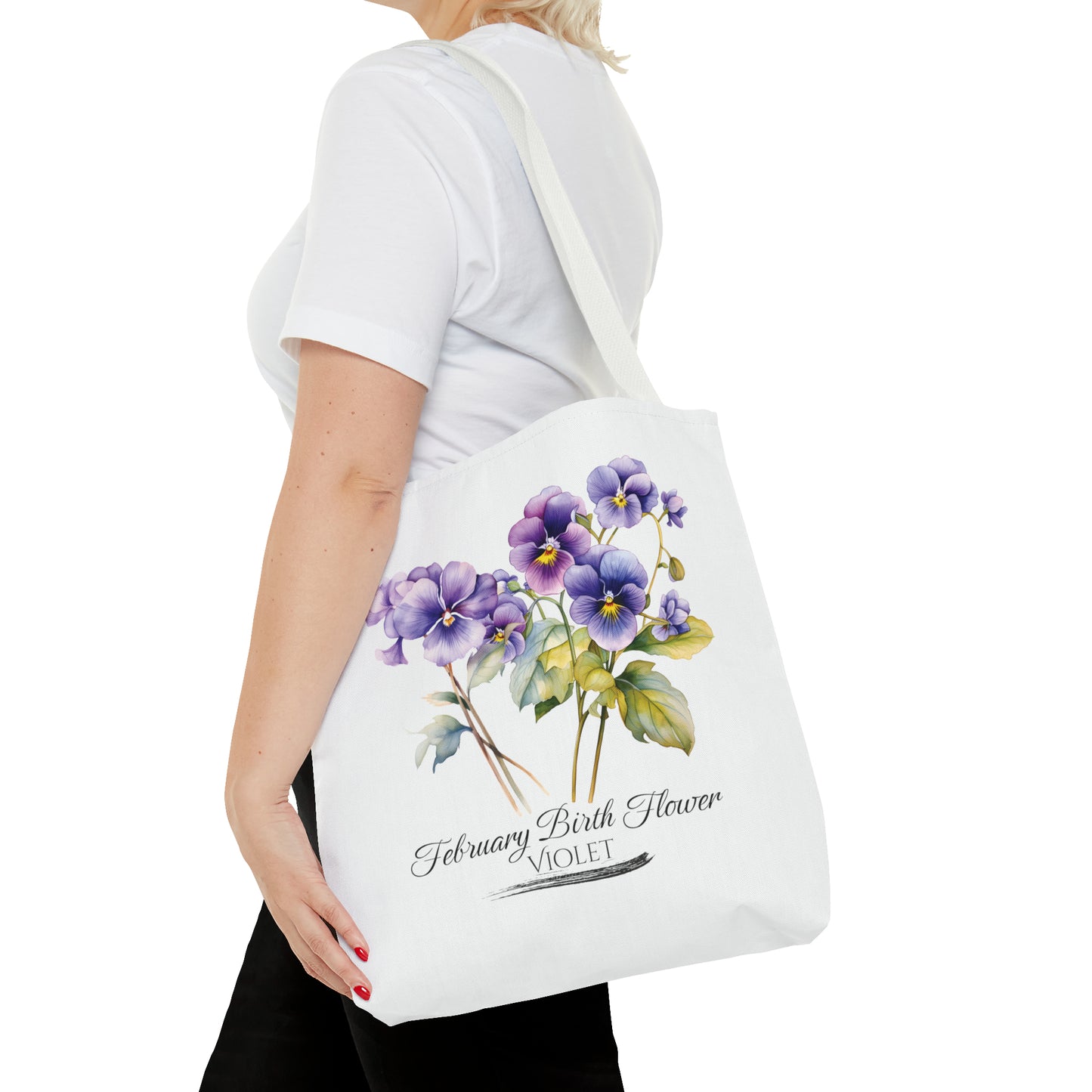 February Birth Flower: Violet - Tote Bag (AOP)