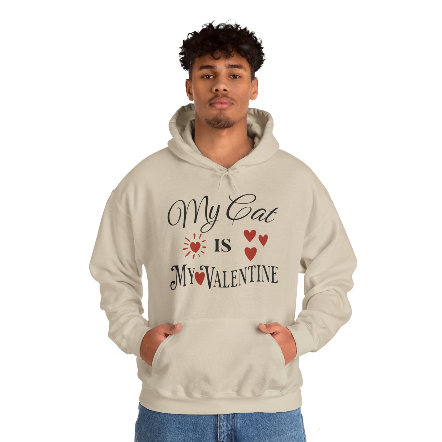 My Cat Is My Valentine - Unisex Heavy Blend™ Hooded Sweatshirt