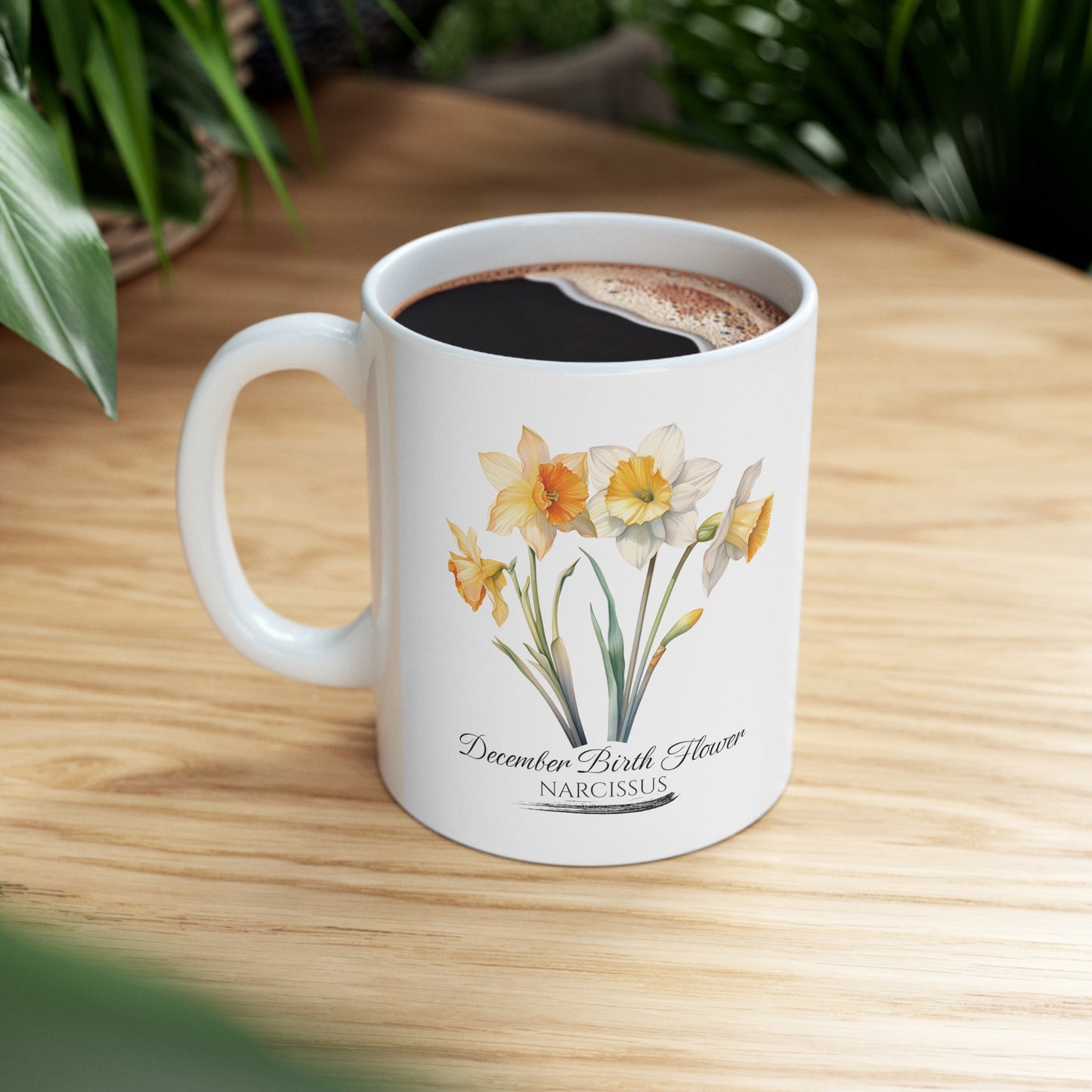 December Birth Flower (Narcissus): Ceramic Mug 11oz