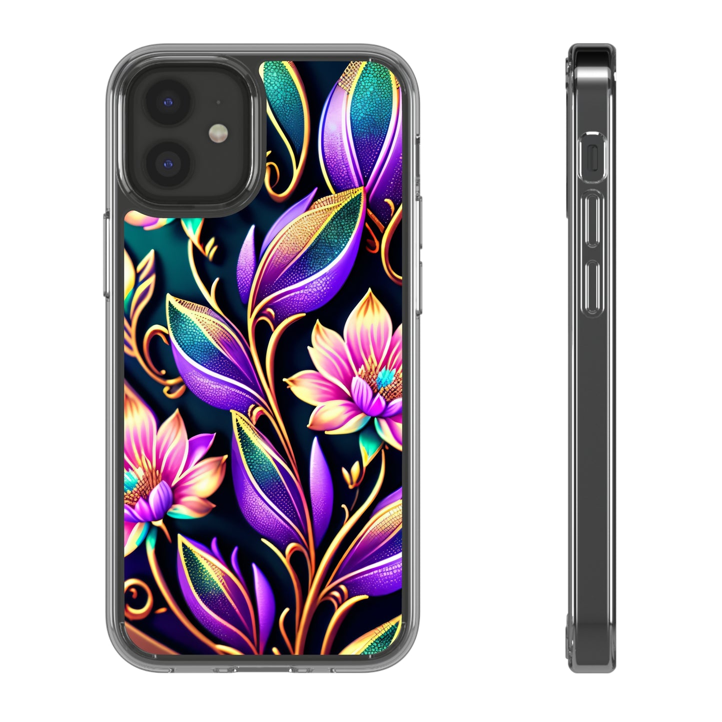 Clear Phone Cases: Fantasy Flower