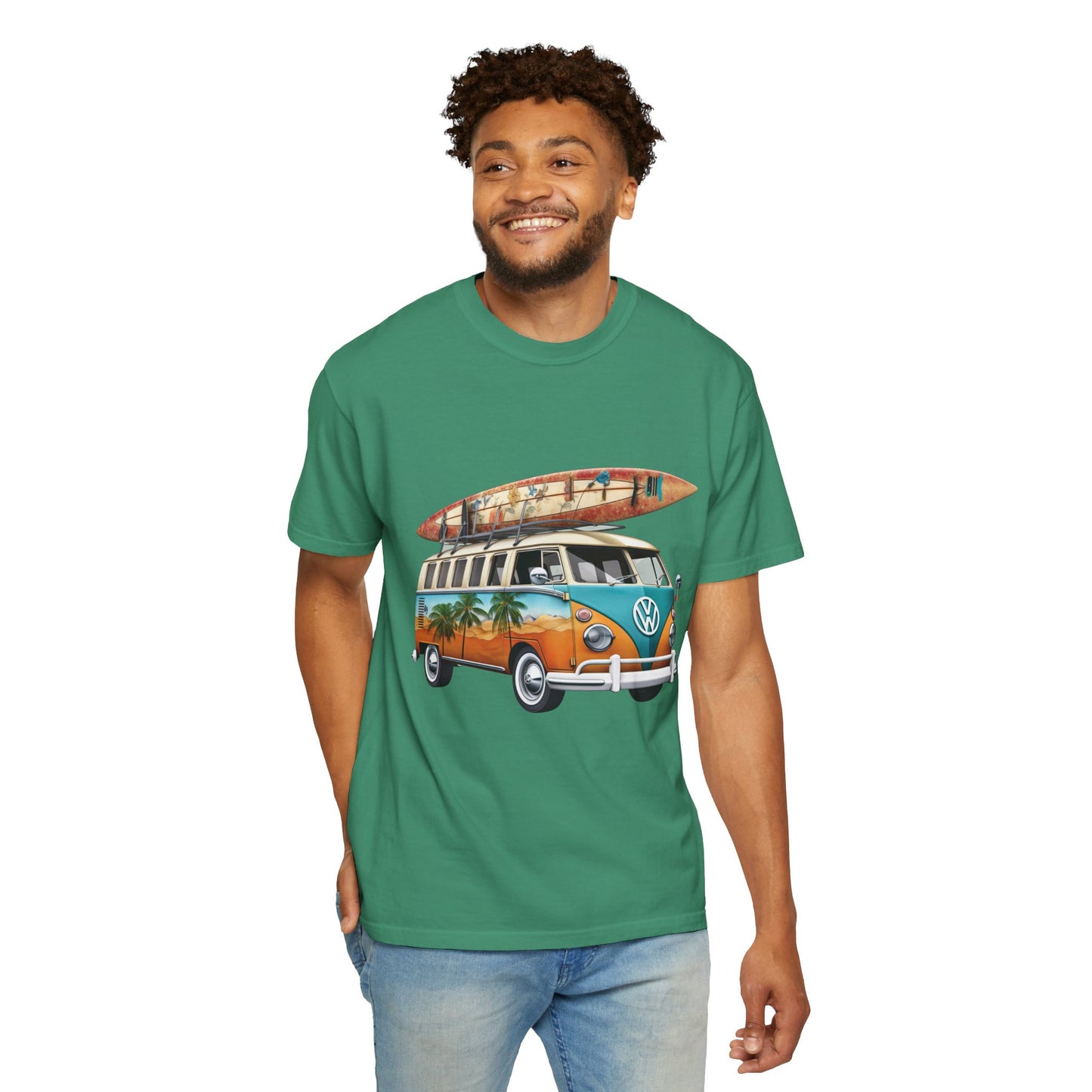 Retro Surf Van: Unisex Garment-Dyed T-shirt