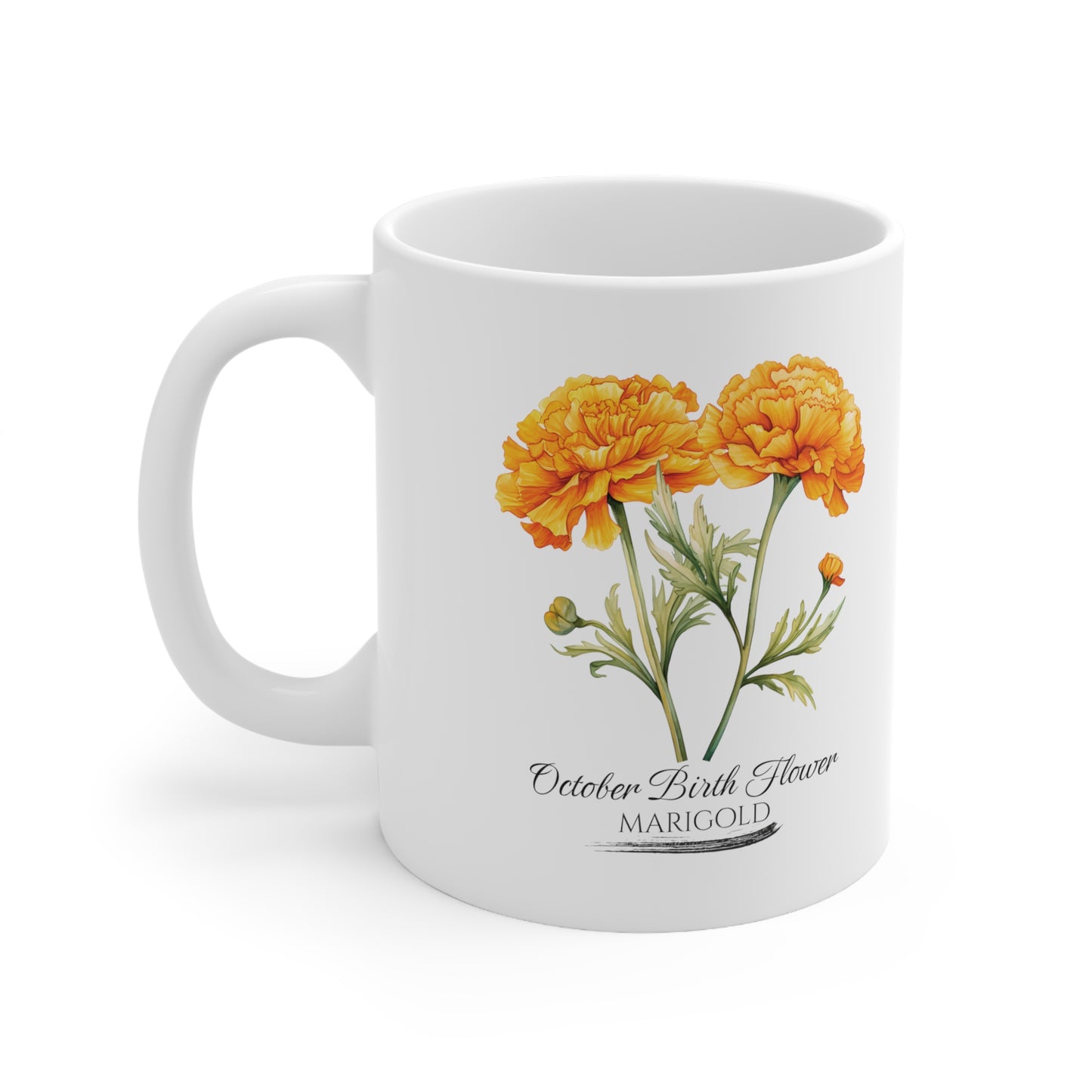 October Birth Flower (Marigold): Ceramic Mug 11oz