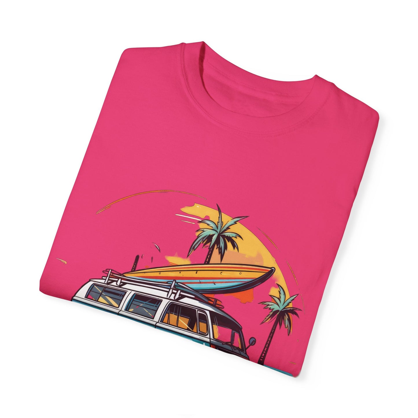 Retro Surf Van: Unisex Garment-Dyed T-shirt