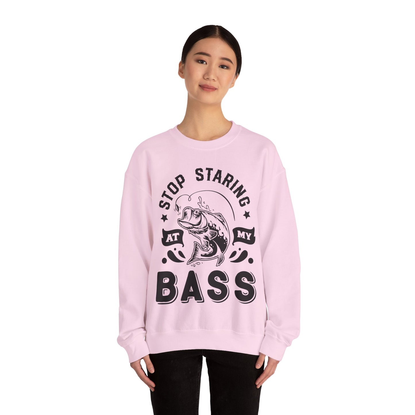 Stop staring at my Bass - Unisex Heavy Blend™ Crewneck Sweatshirt