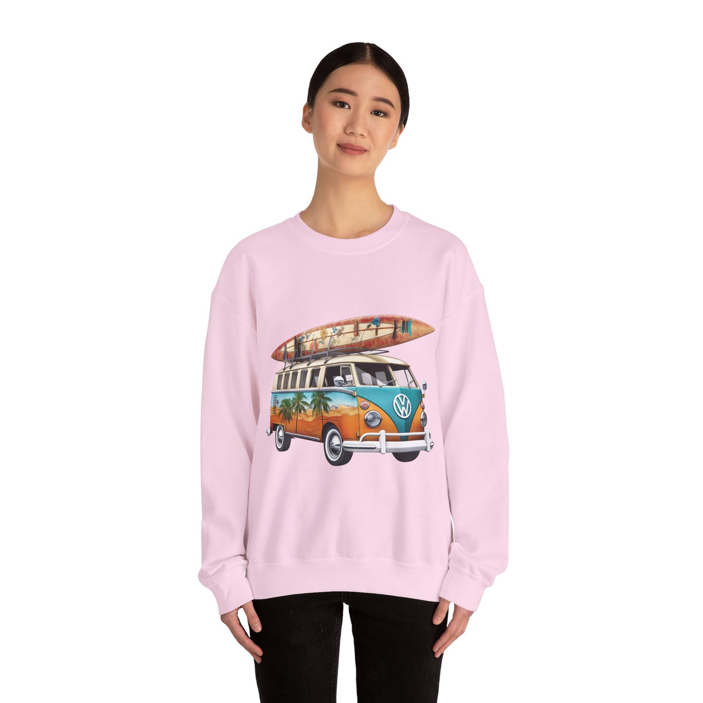 Retro Surf Van - Unisex Heavy Blend™ Crewneck Sweatshirt