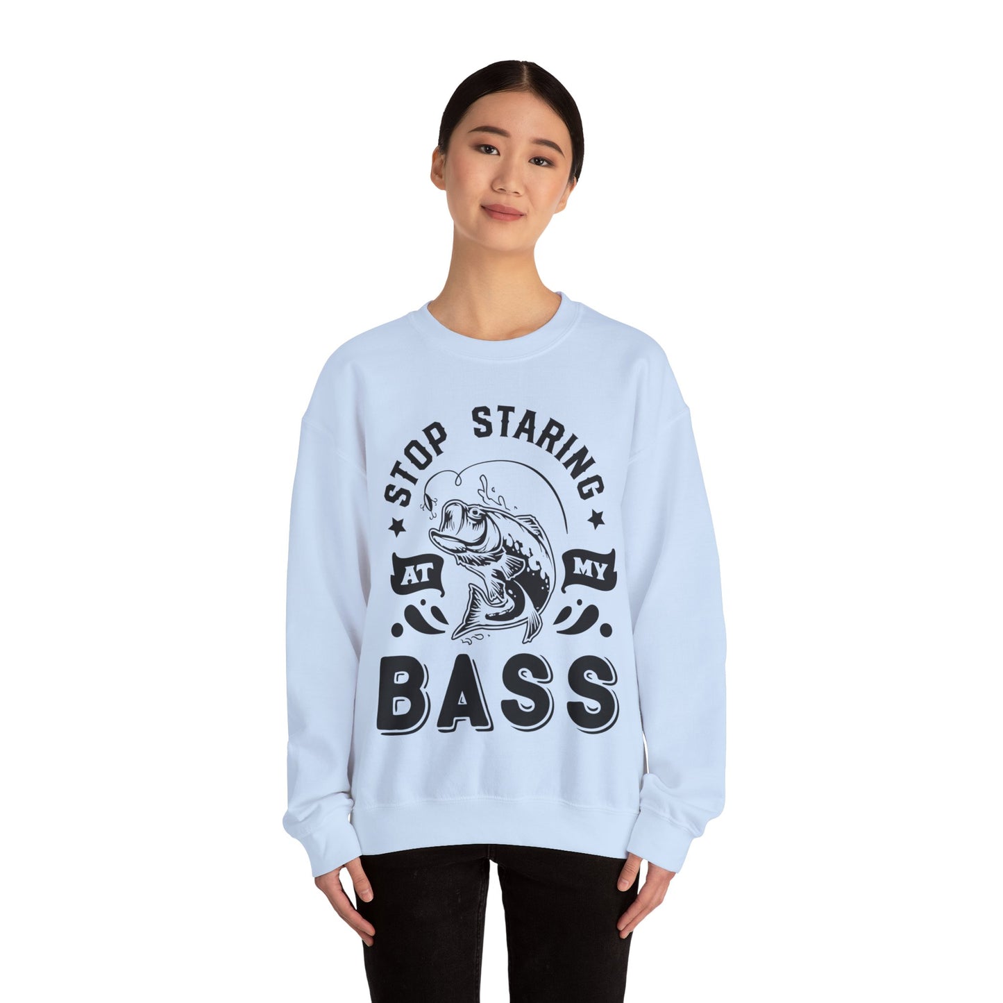 Stop staring at my Bass - Unisex Heavy Blend™ Crewneck Sweatshirt