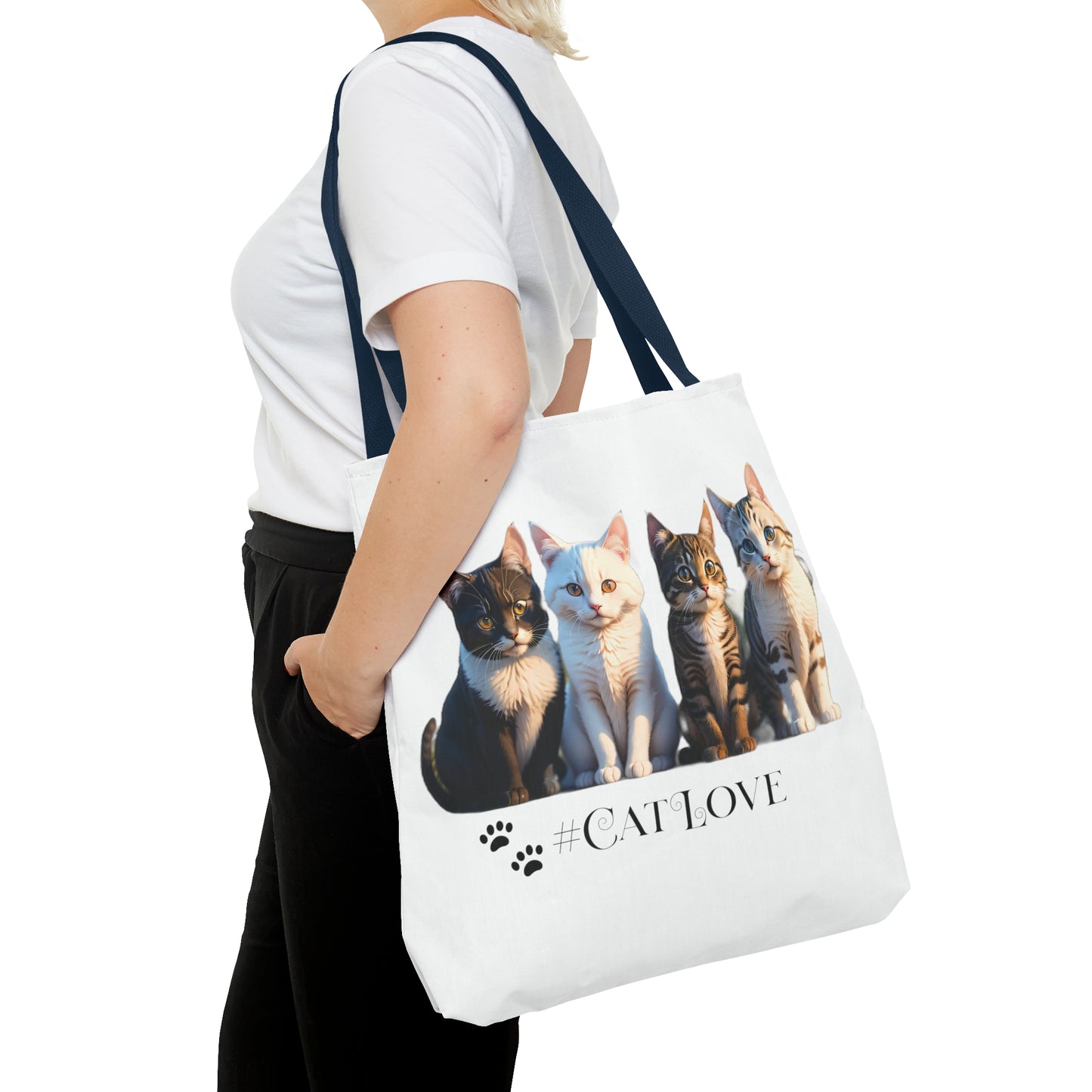 Tote Bag (AOP): #CatLove