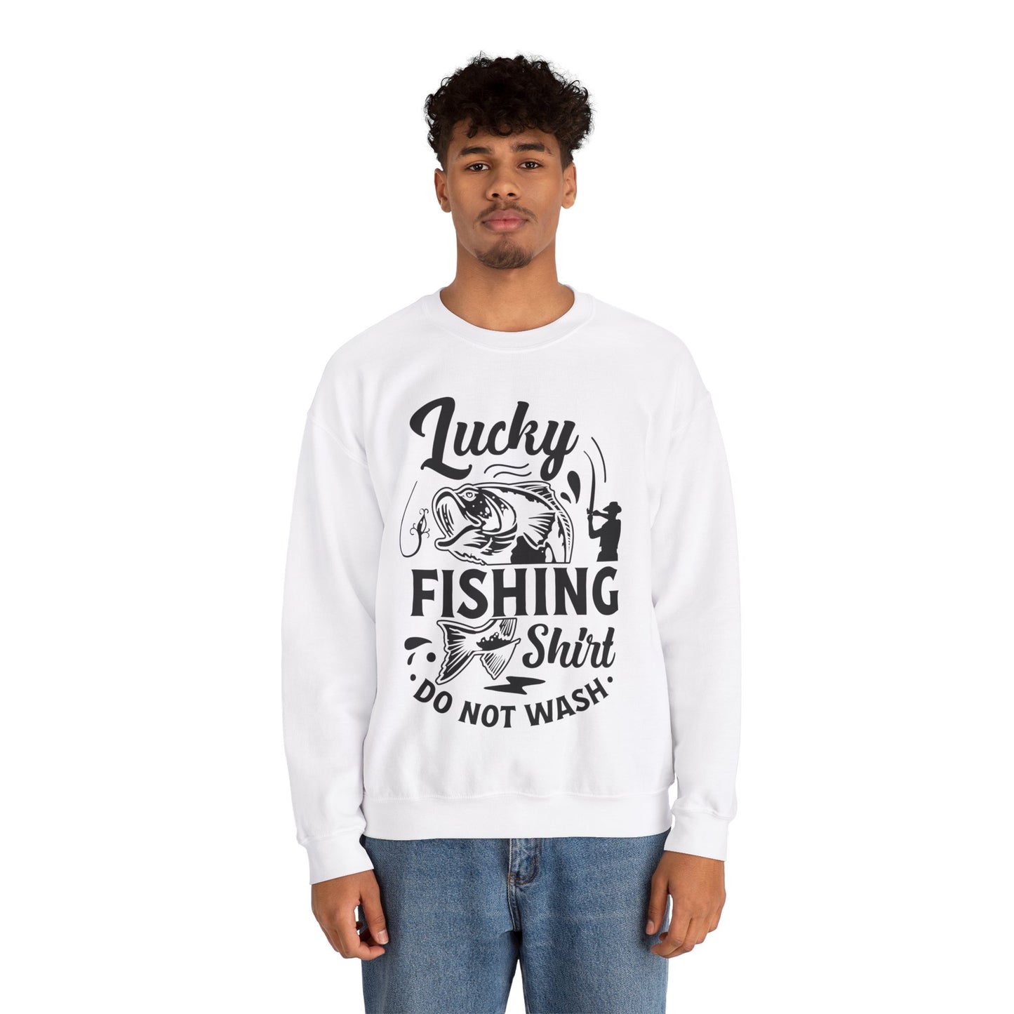 Lucky Fishing Shirt don't wash - Unisex Heavy Blend™ Crewneck Sweatshirt