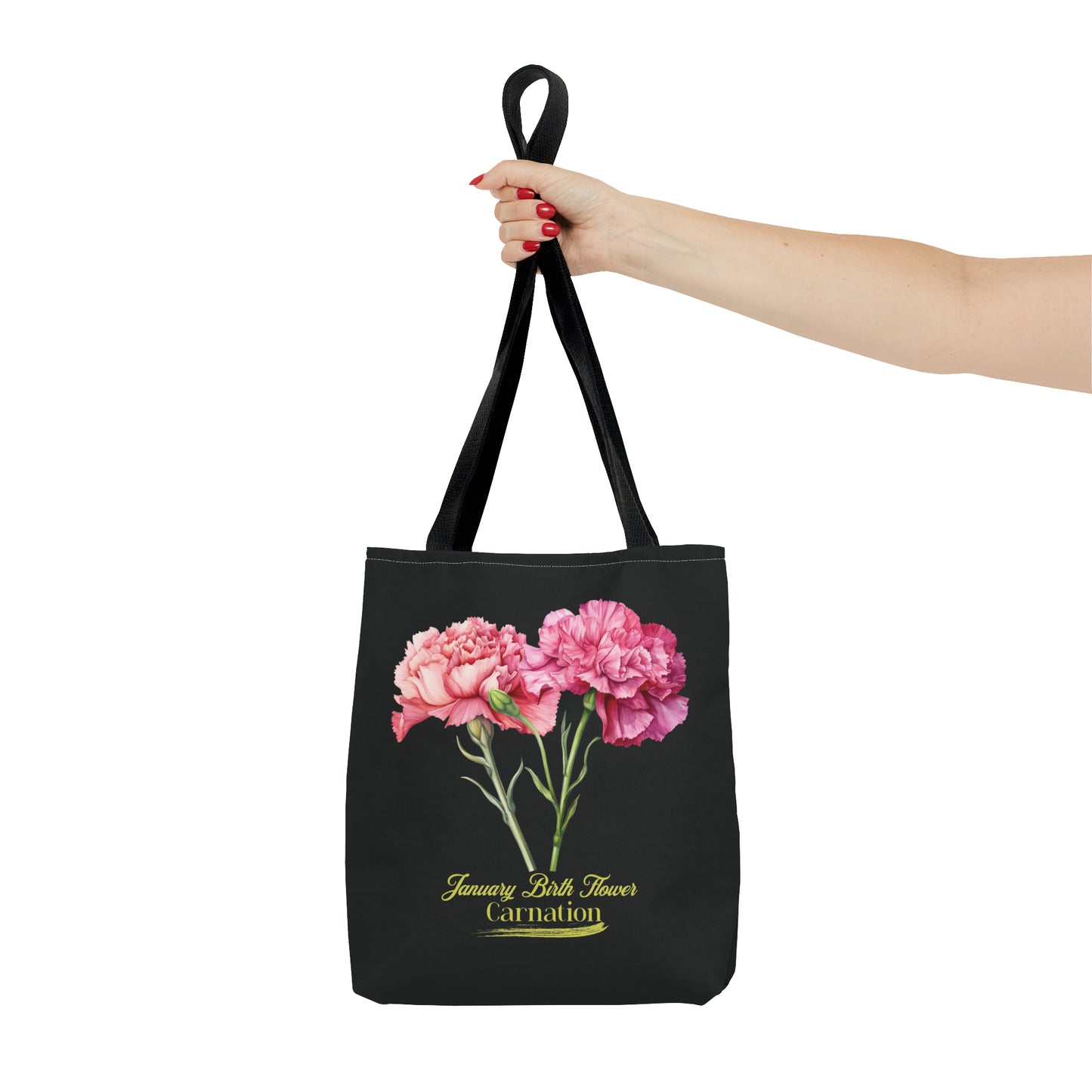 January Birth Flower: Carnation - Tote Bag (AOP)